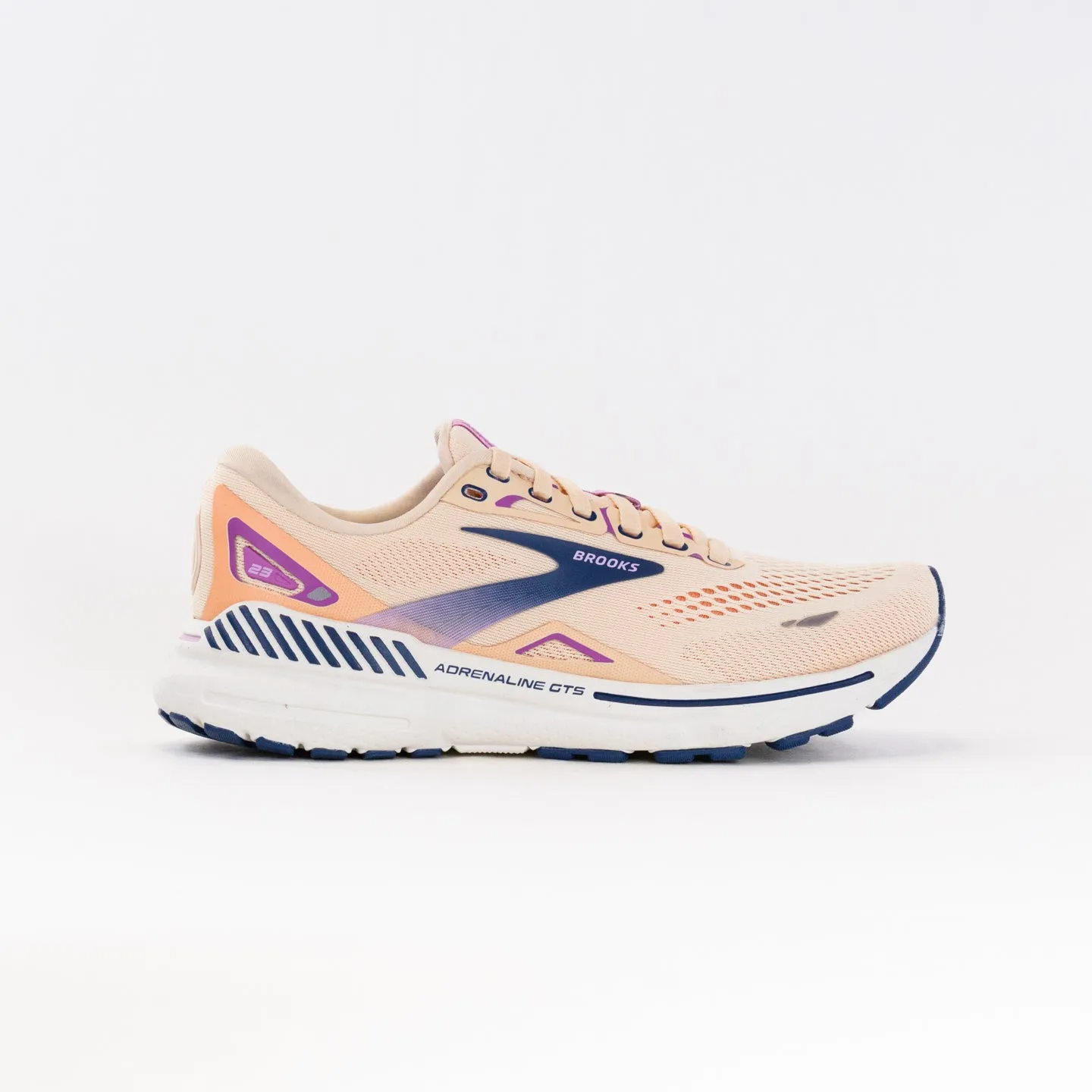 Brooks Adrenaline GTS 23 (Womens) - Apricot/Estate Blue/Orchid light cloud