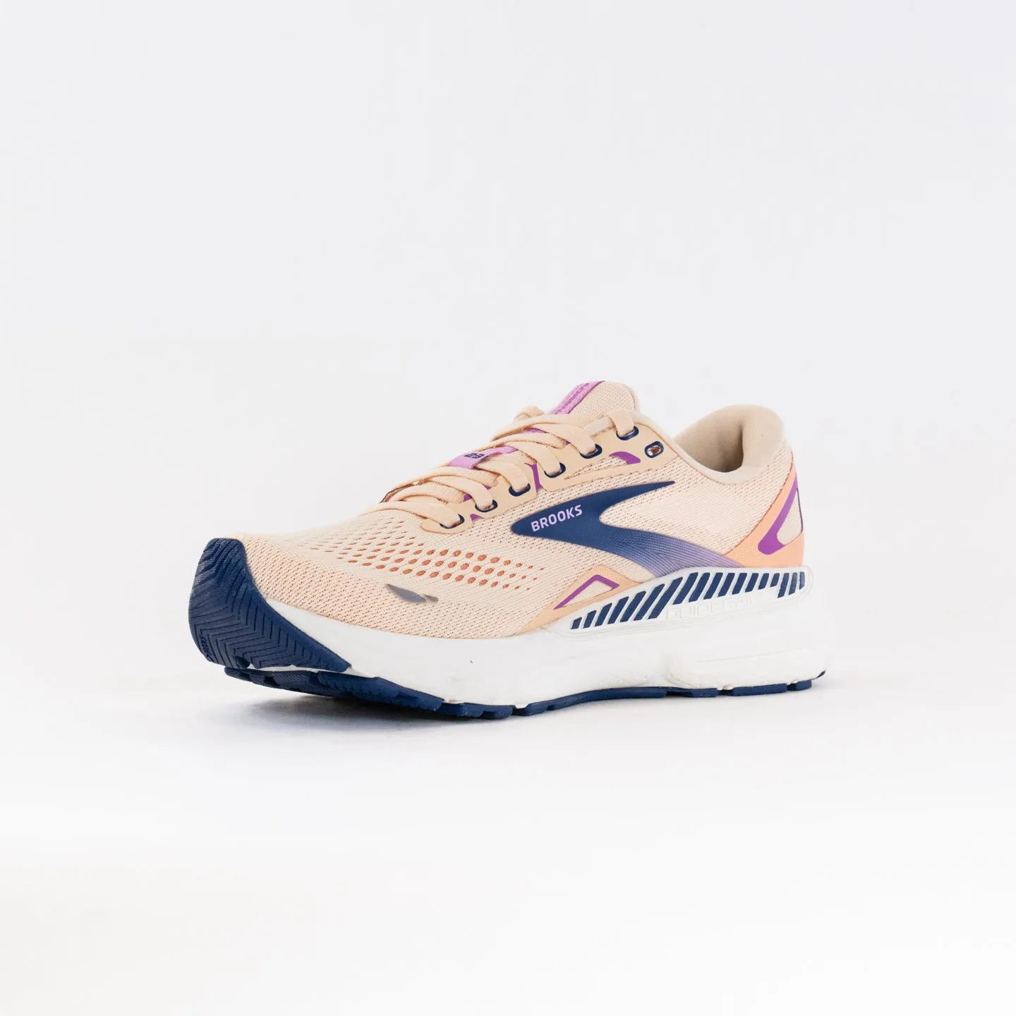Brooks Adrenaline GTS 23 (Womens) - Apricot/Estate Blue/Orchid race ready