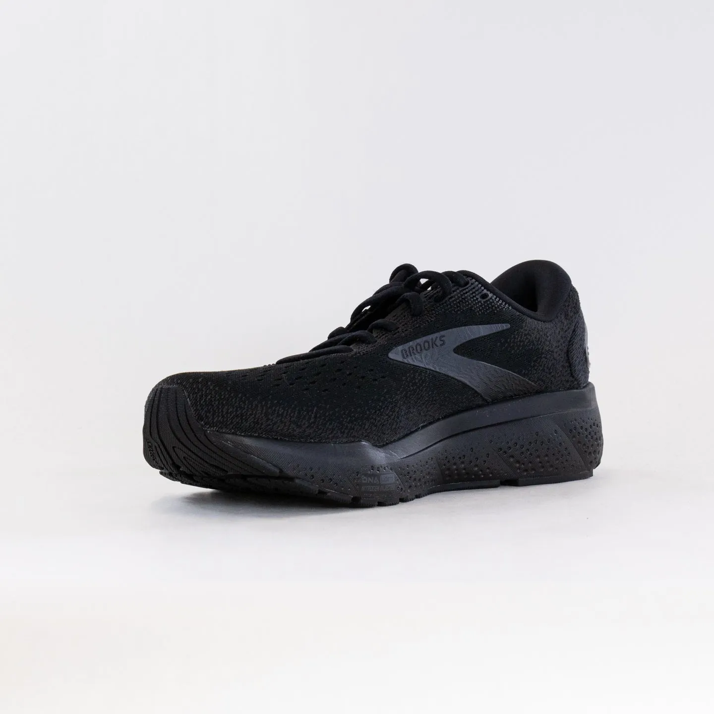 Brooks Ghost 16 (Mens) - Black/Black/Ebony heel wrap