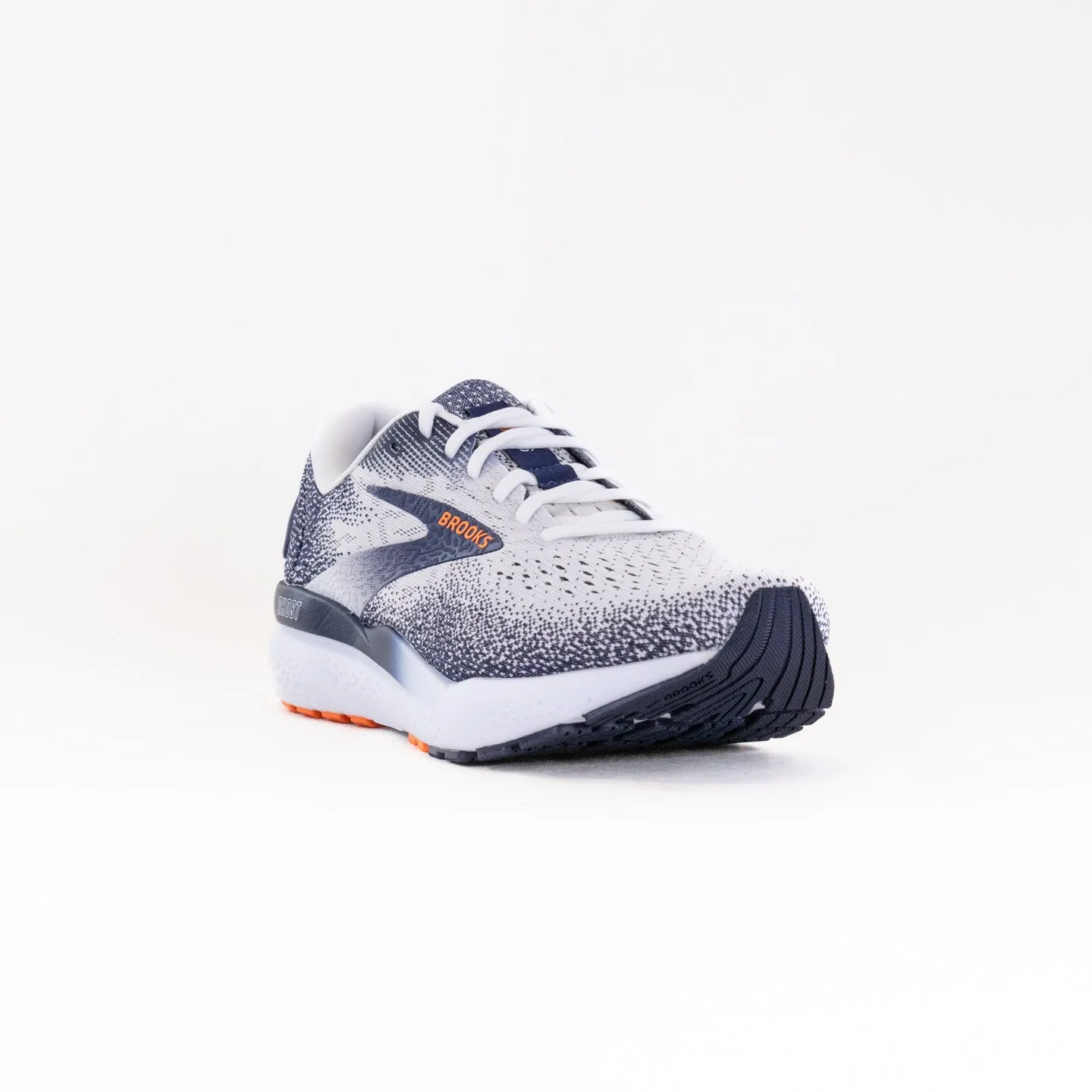Brooks Ghost 16 (Mens) - White/Peacoat/Orange night joggers