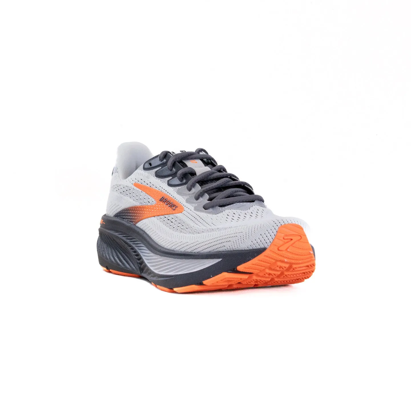 Brooks Ghost 17 (Mens) - Oyster Mushroom/Orange/Ebony ankle zone