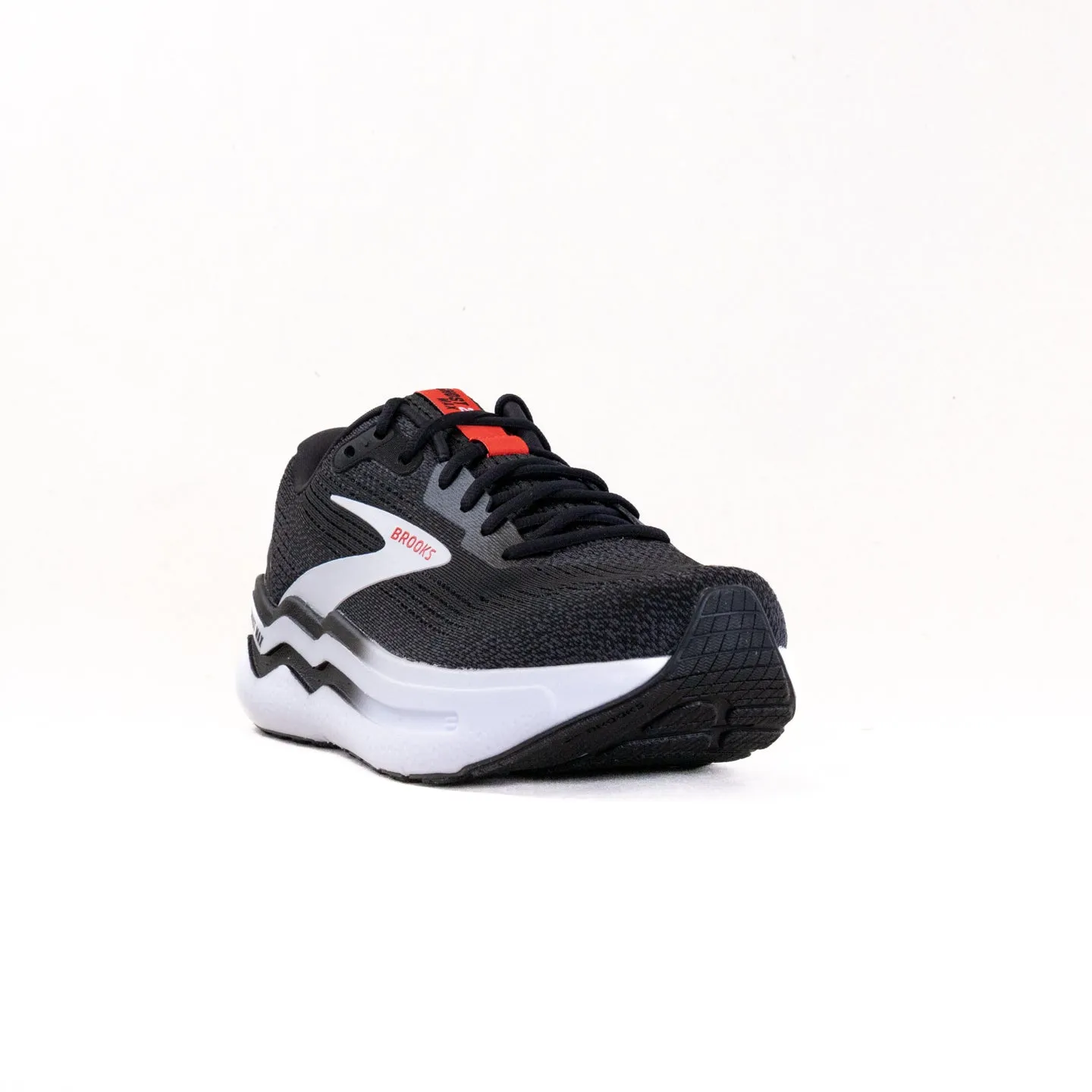 Brooks Ghost Max 2 (Men's) - Black/White/Fiery Red race ready