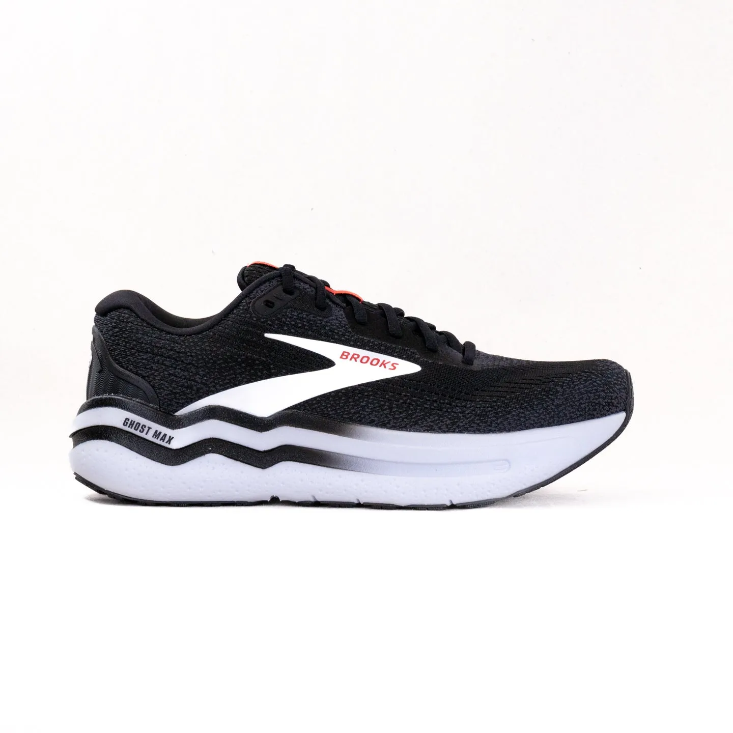 Brooks Ghost Max 2 (Men's) - Black/White/Fiery Red terrain gear