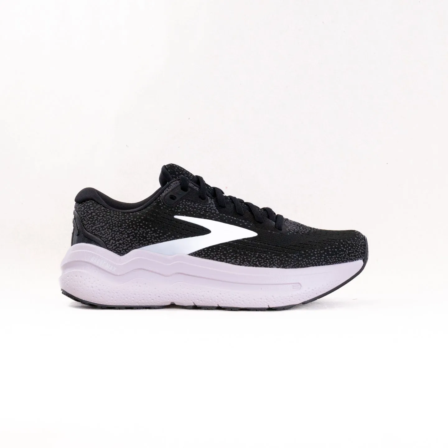 Brooks Ghost Max 2 (Women's) - Black/White/Orchid Ice heel cloud