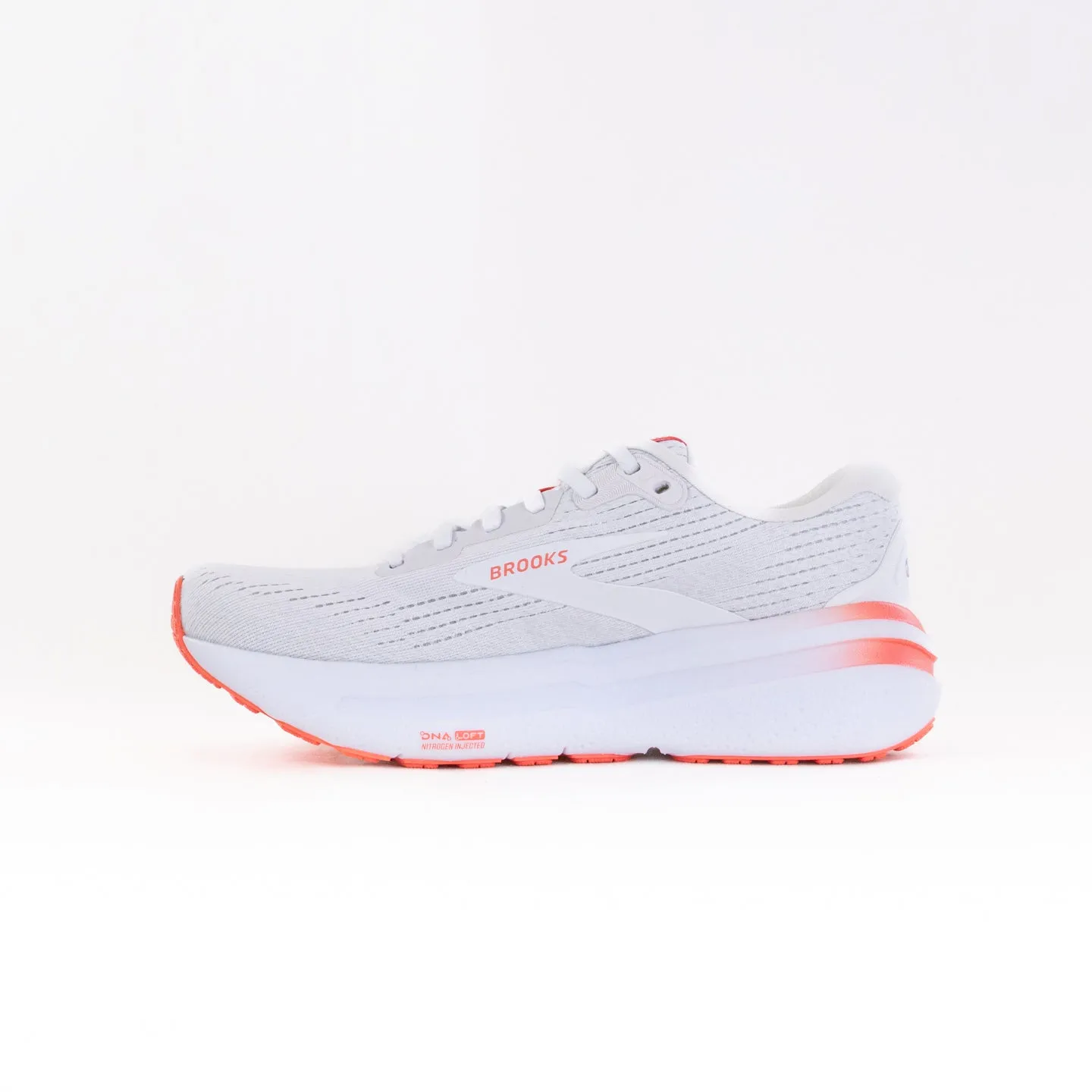 Brooks Ghost Max 2 (Women's) - White/Hot Coral city dash