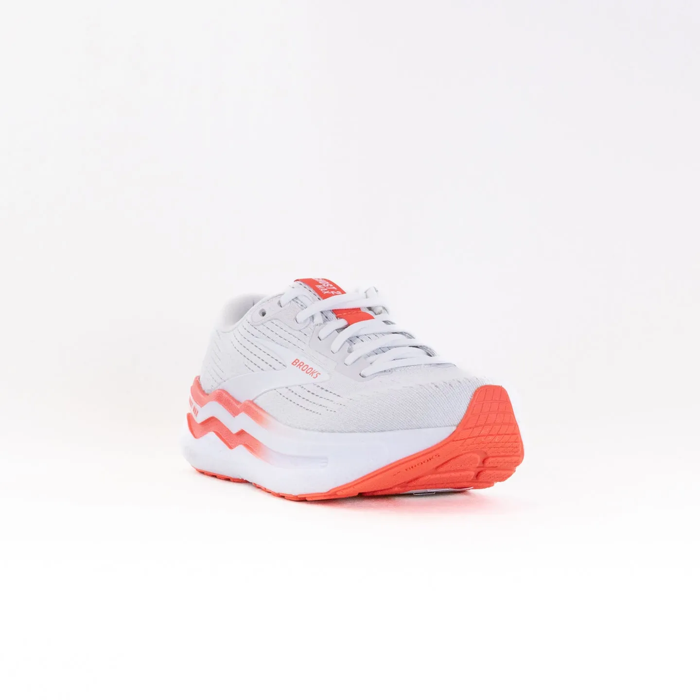 Brooks Ghost Max 2 (Women's) - White/Hot Coral endure path