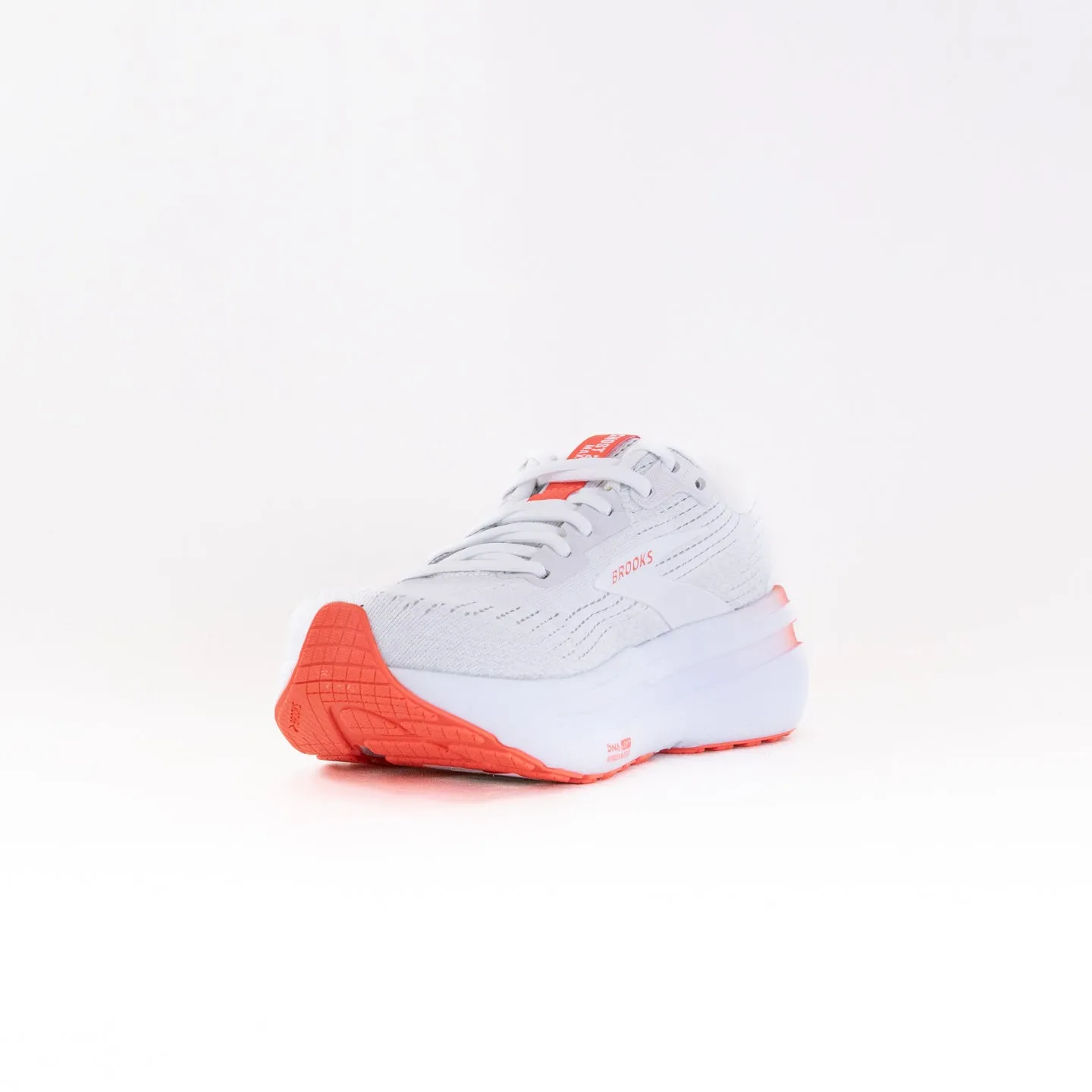 Brooks Ghost Max 2 (Women's) - White/Hot Coral pace rhythm