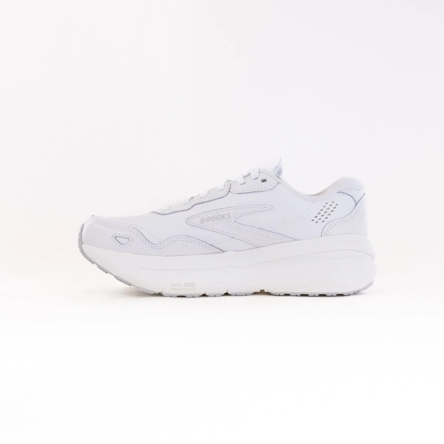 Brooks Ghost Max Leather (Men's) - White/White busy day