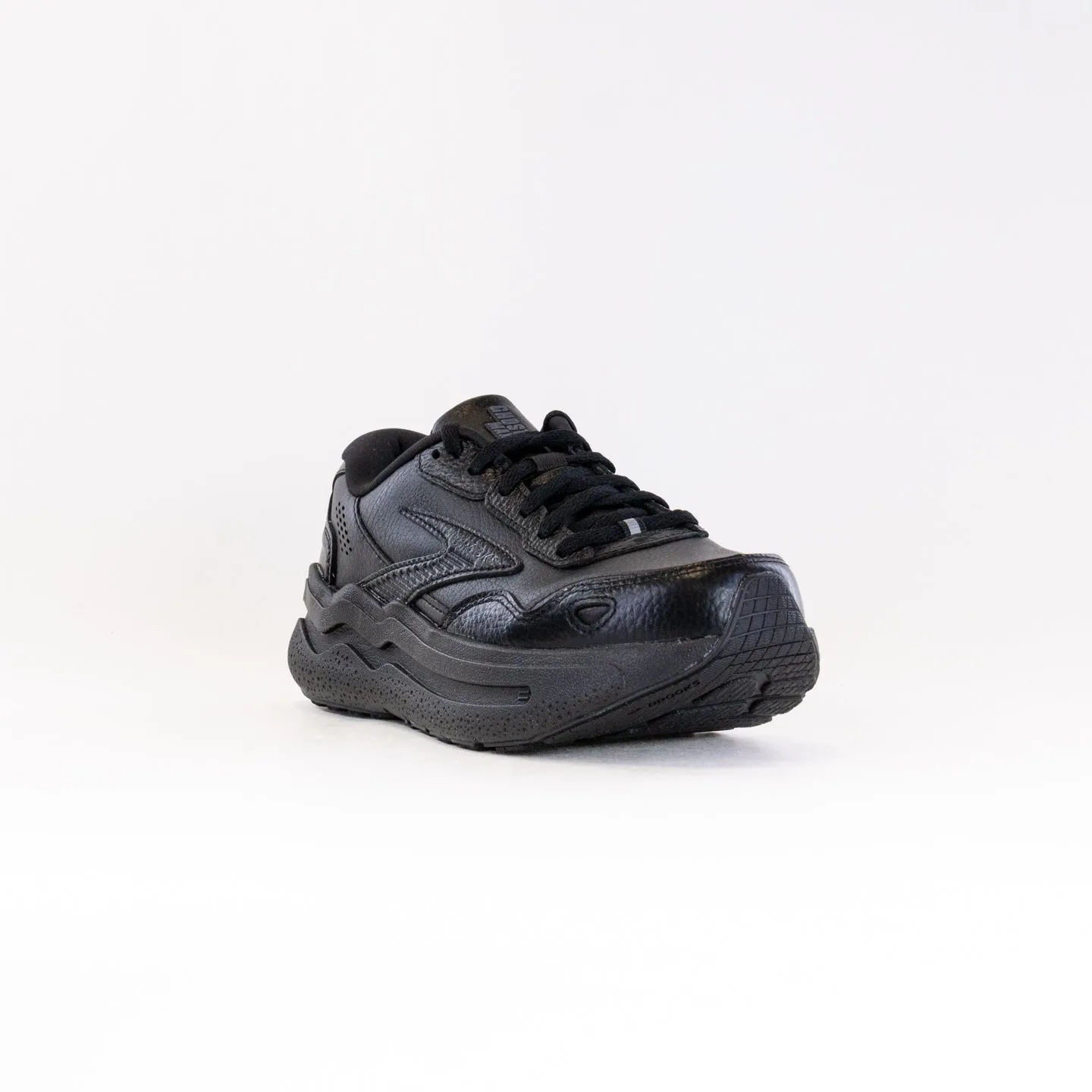Brooks Ghost Max Leather (Women's) - Black/Black flex ease