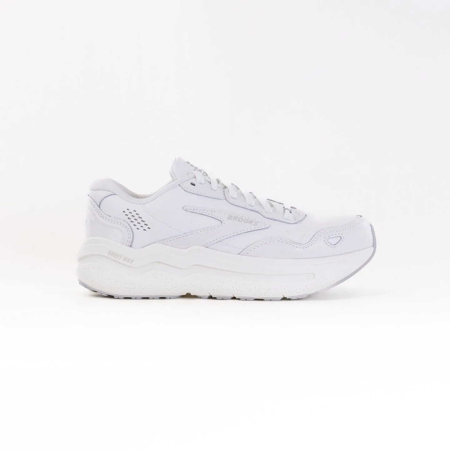Brooks Ghost Max Leather (Women's) - White/White young vibe