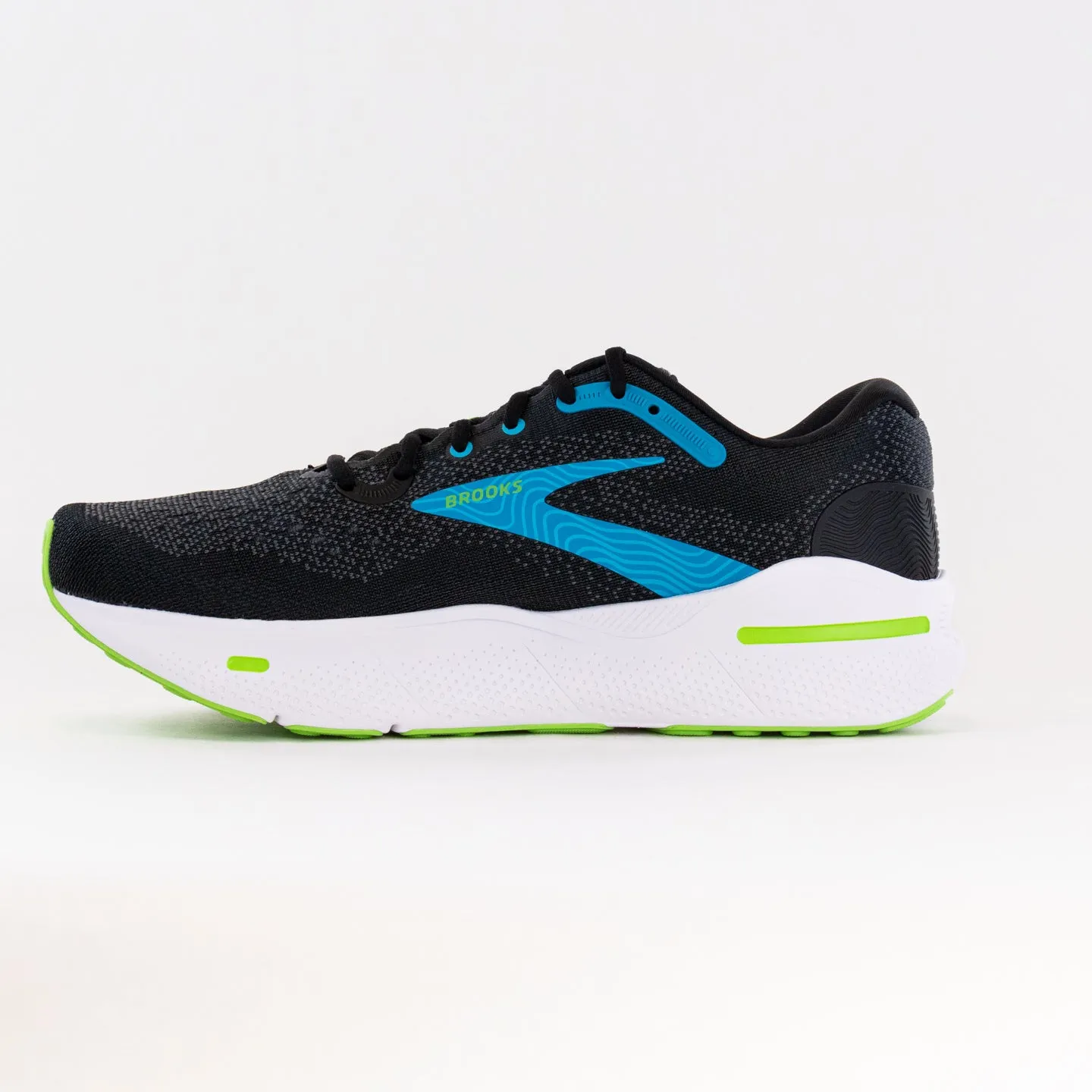 Brooks Ghost Max (Men's) - Black/Atomic Blue/Jasmine energy vibe