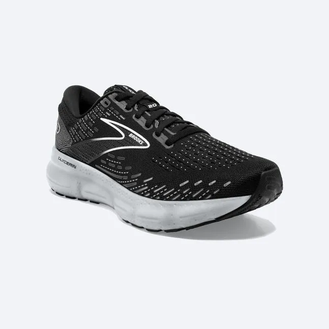 Brooks Glycerin 20 (Mens) - Black/White/Alloy ankle ride