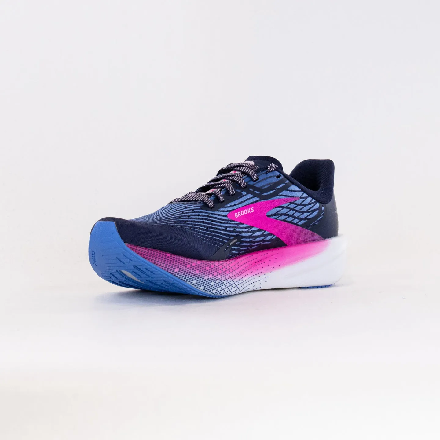 Brooks Hyperion Max (Women's) - Peacoat/Marina Blue/Pink Glo smooth heel