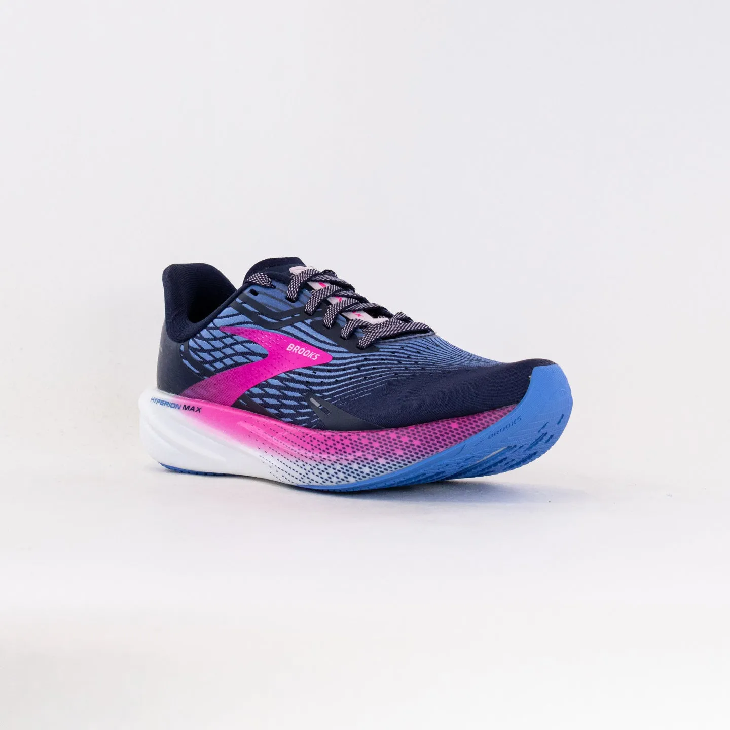 Brooks Hyperion Max (Women's) - Peacoat/Marina Blue/Pink Glo ride cushion