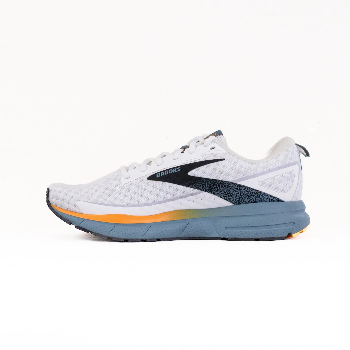 Brooks Trace 3 (Men's) - White/Orange/Goblin Blue run spark