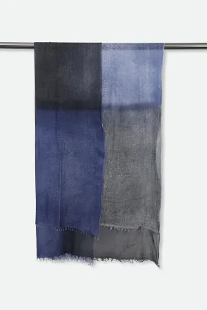 BRYAN NAVY SCARF IN HAND DYED CASHMERE muted tones BRYAN NAVY SCARF IN HAND DYED CASHMERE cultural twist
