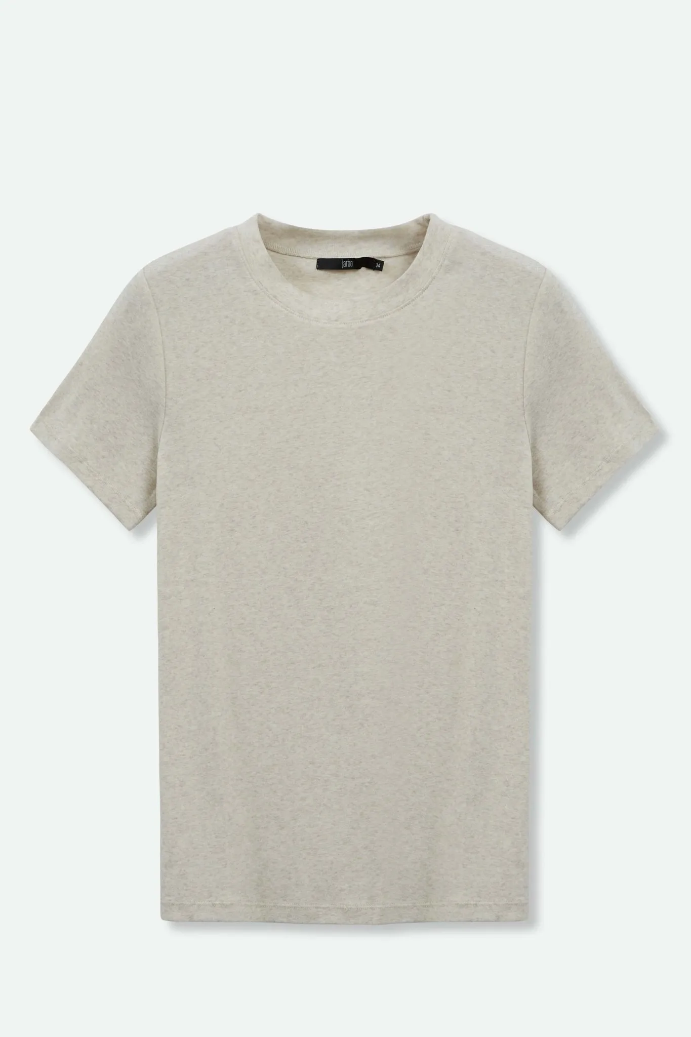 CAP SLEEVE CREW IN HEATHERED PIMA COTTON premium texture