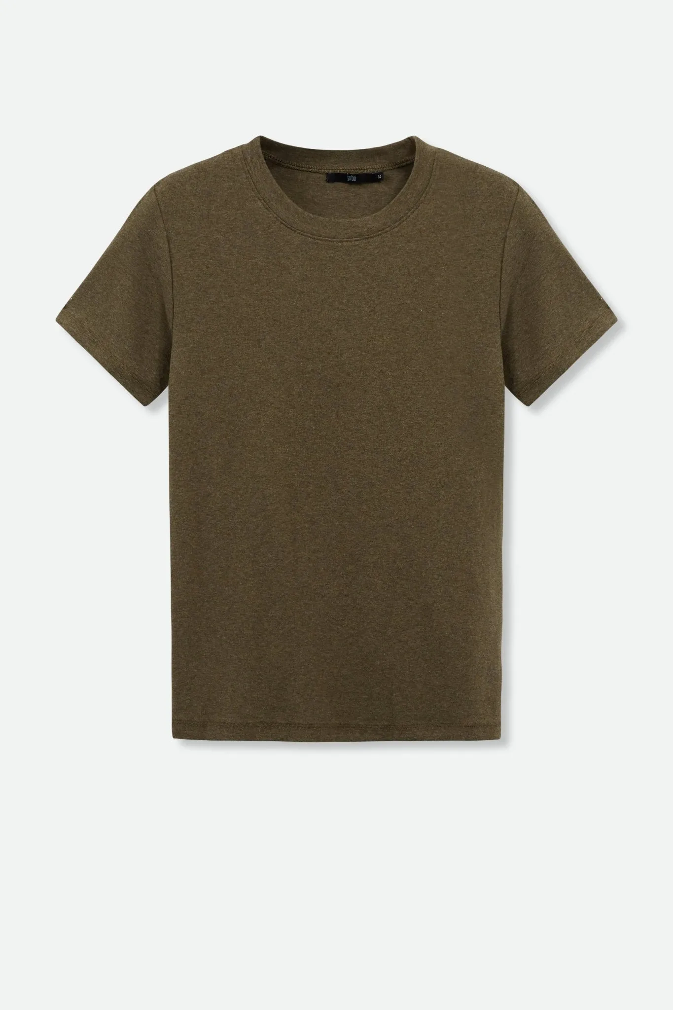 CAP SLEEVE CREW IN HEATHERED PIMA COTTON airy feel