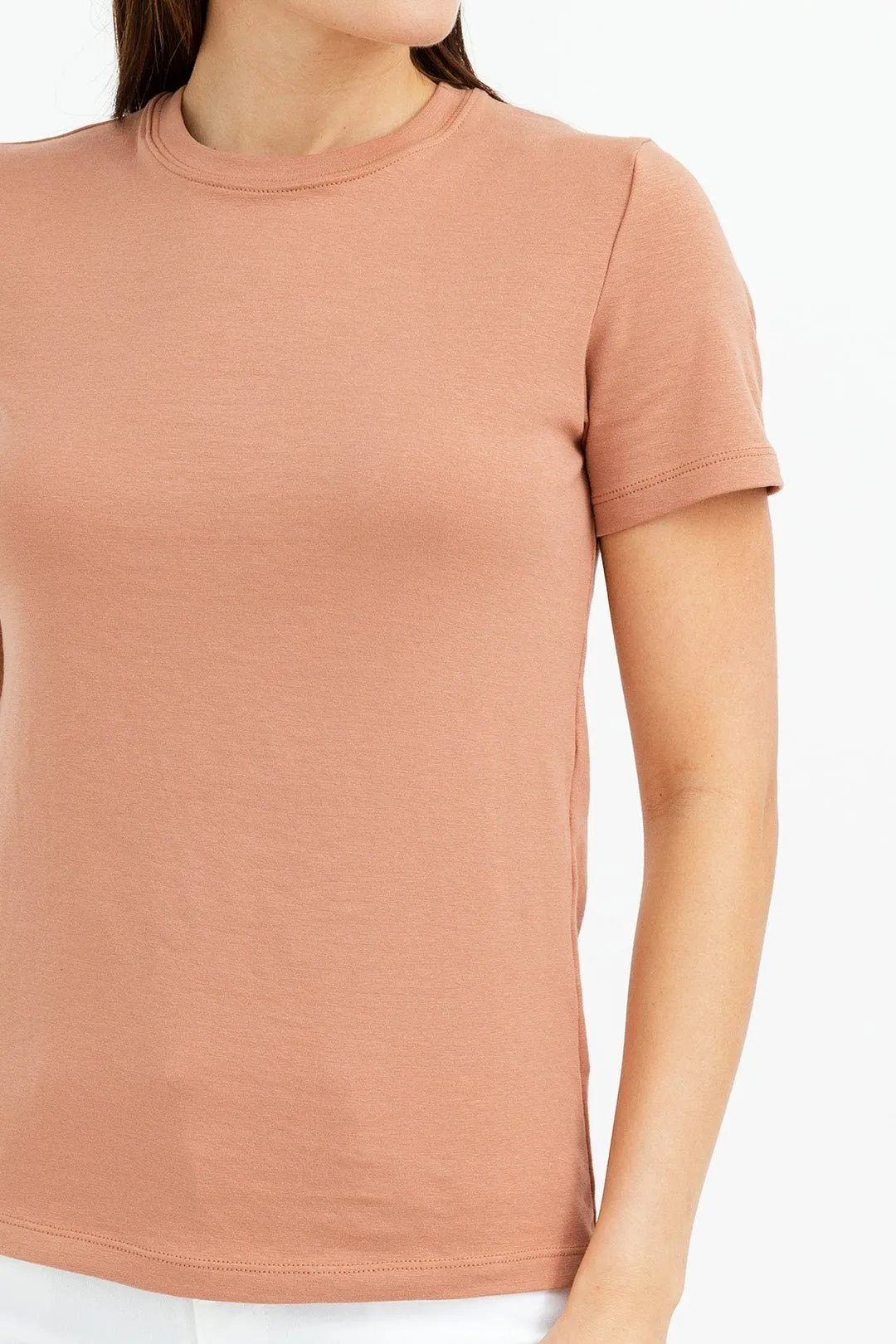 CAP SLEEVE CREW IN PIMA COTTON STRETCH cultural root