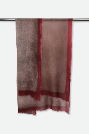 CHOCOLATE BORDEAUX SCARF IN HAND DYED CASHMERE luxury flair CHOCOLATE BORDEAUX SCARF IN HAND DYED CASHMERE classic feel