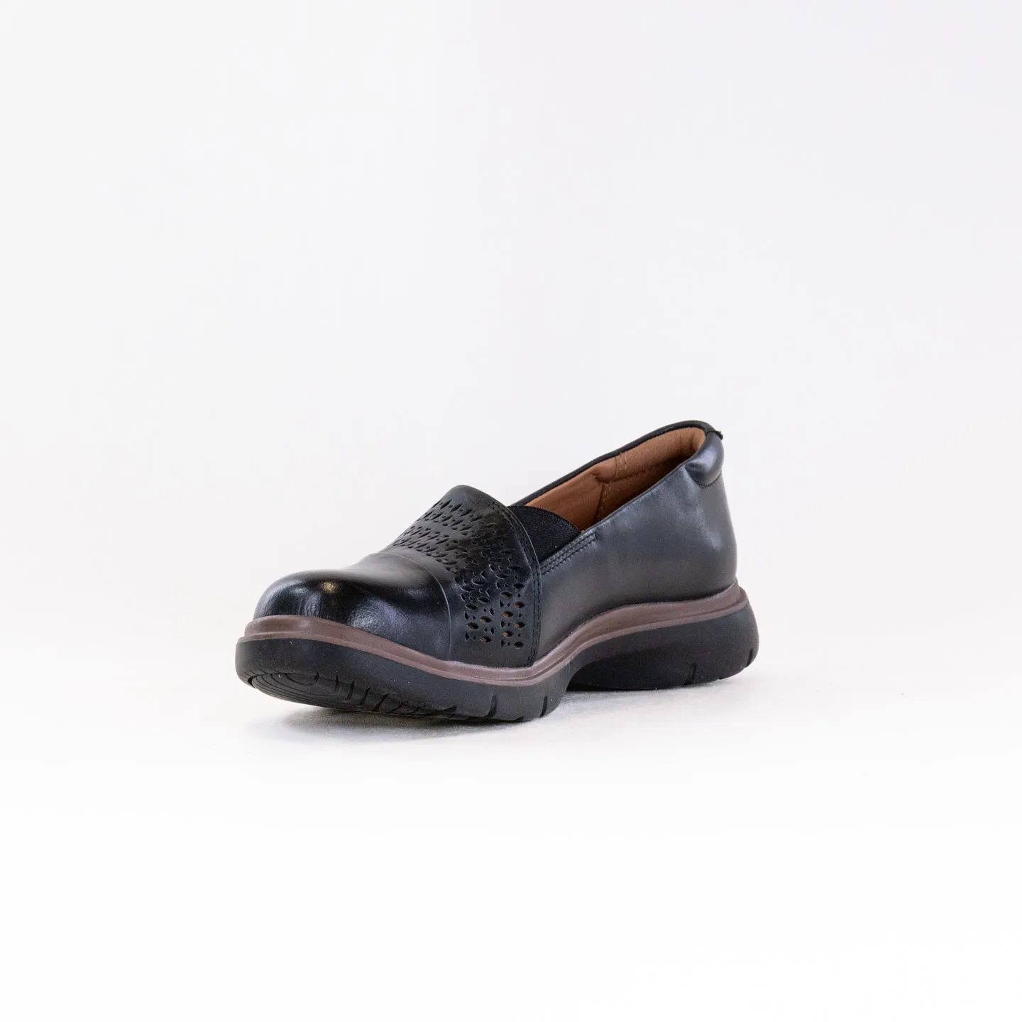 Clarks Certina Edge (Women's) - Black Leather stable platform
