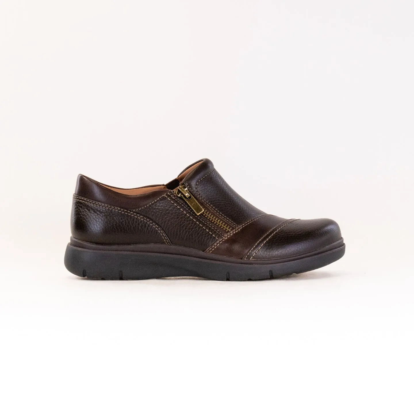 Clarks Certina Pure (Women's) - Dark Brown Leather sporty chic