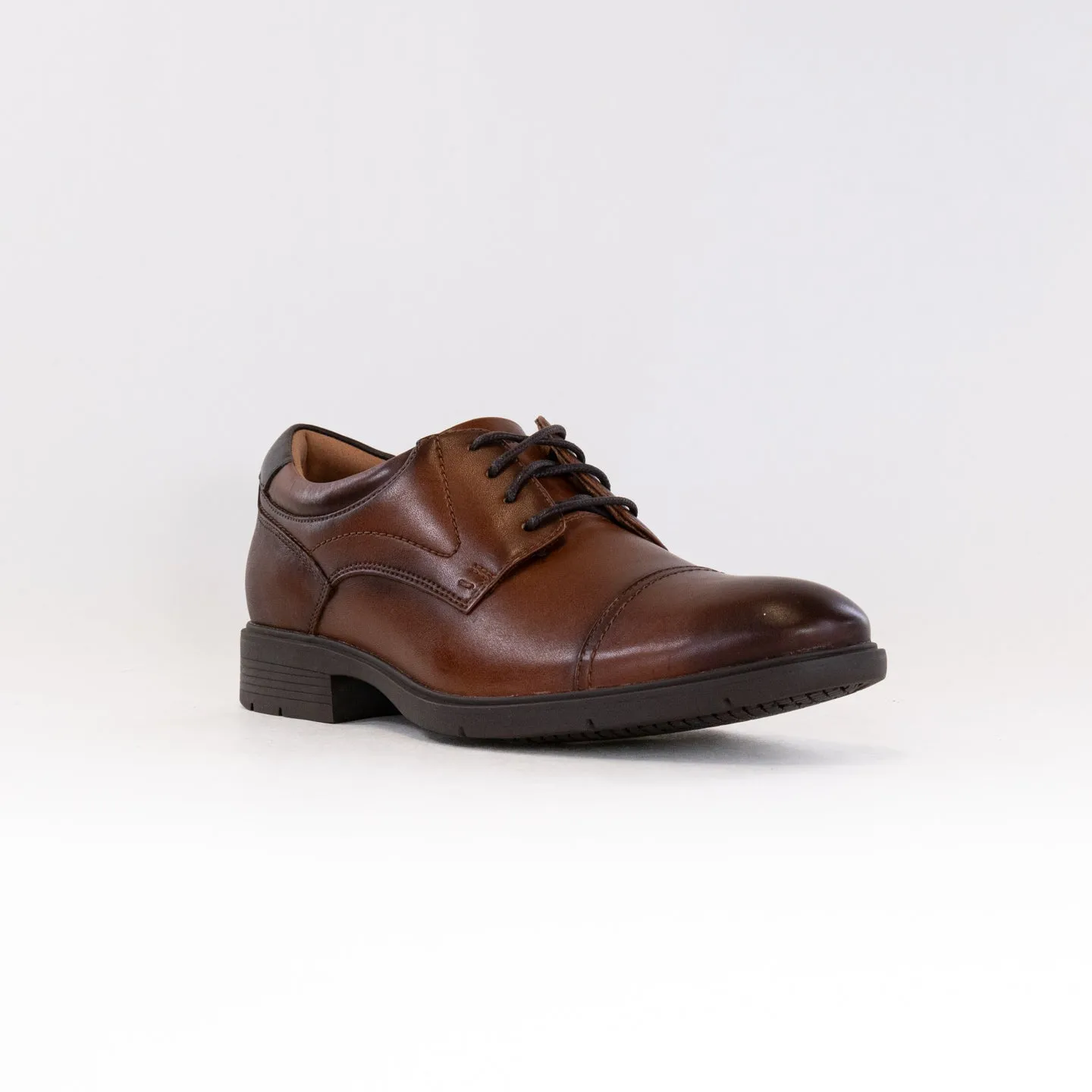 Clarks Eldredge Cap Toe Oxford (Men's) - Dark Tan Leather dry land