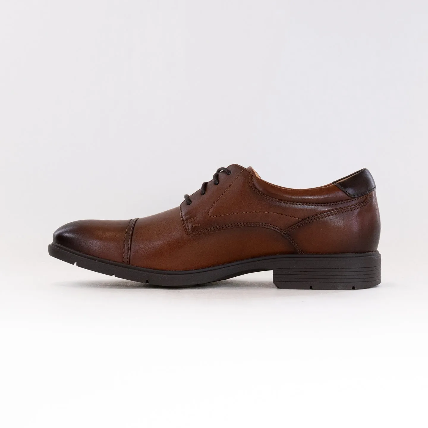 Clarks Eldredge Cap Toe Oxford (Men's) - Dark Tan Leather cold resistant