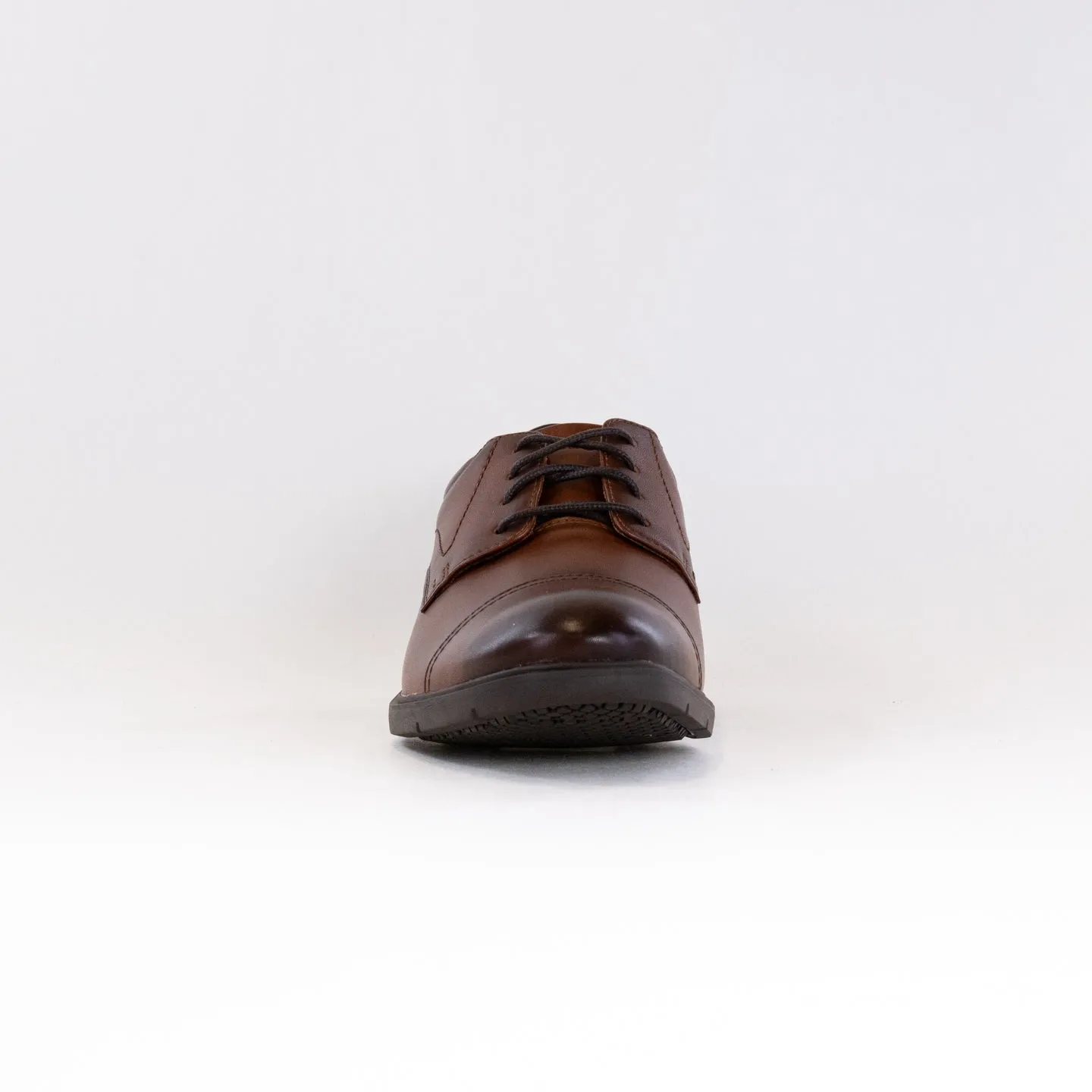 Clarks Eldredge Cap Toe Oxford (Men's) - Dark Tan Leather dust proof