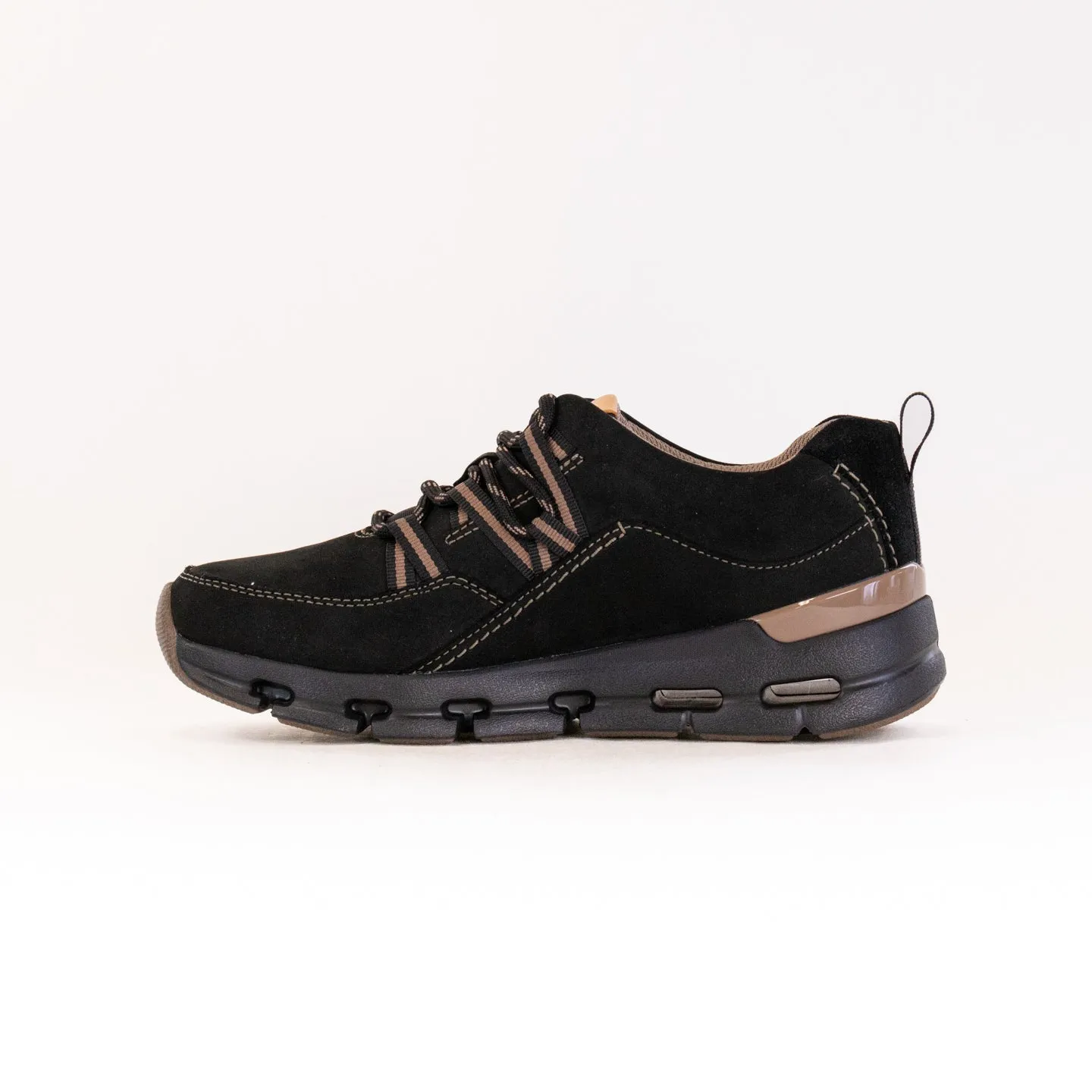 Clarks Nature X Tie Waterproof (Women's) - Black Combi Nubuck desert travel