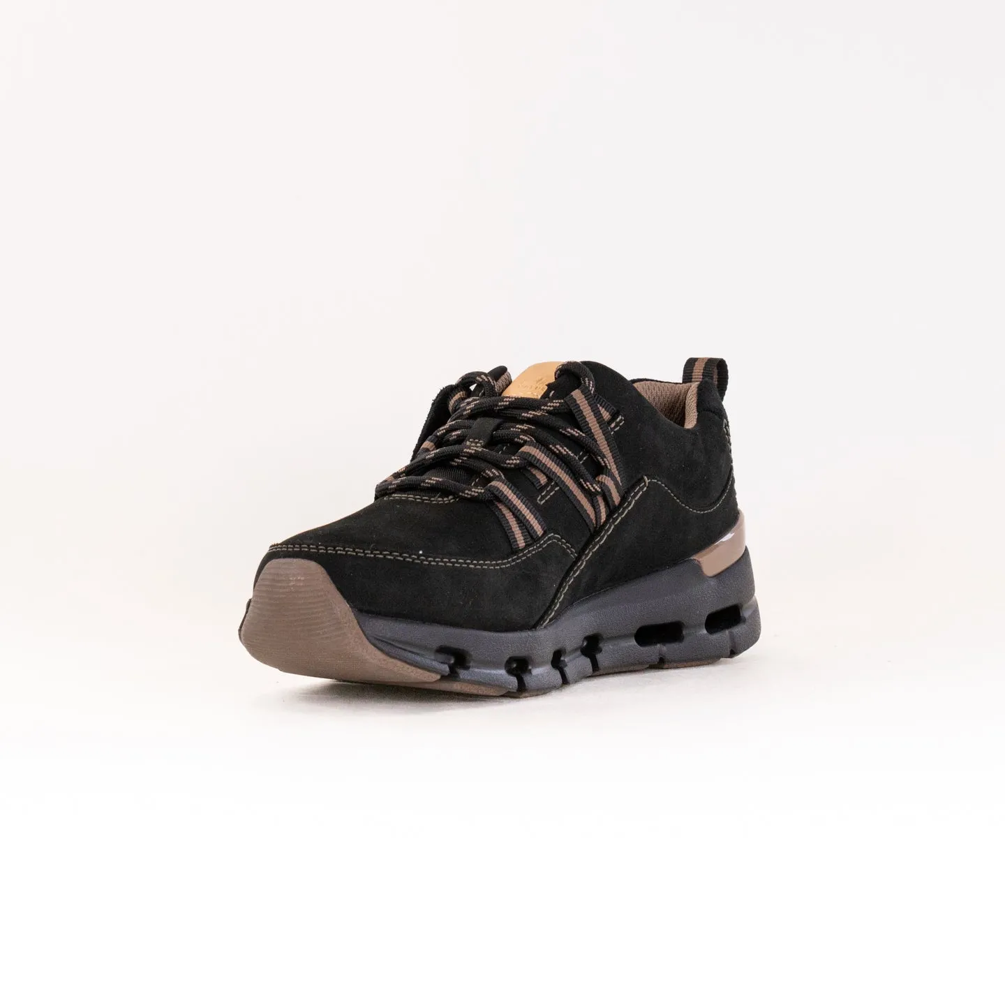 Clarks Nature X Tie Waterproof (Women's) - Black Combi Nubuck energy return