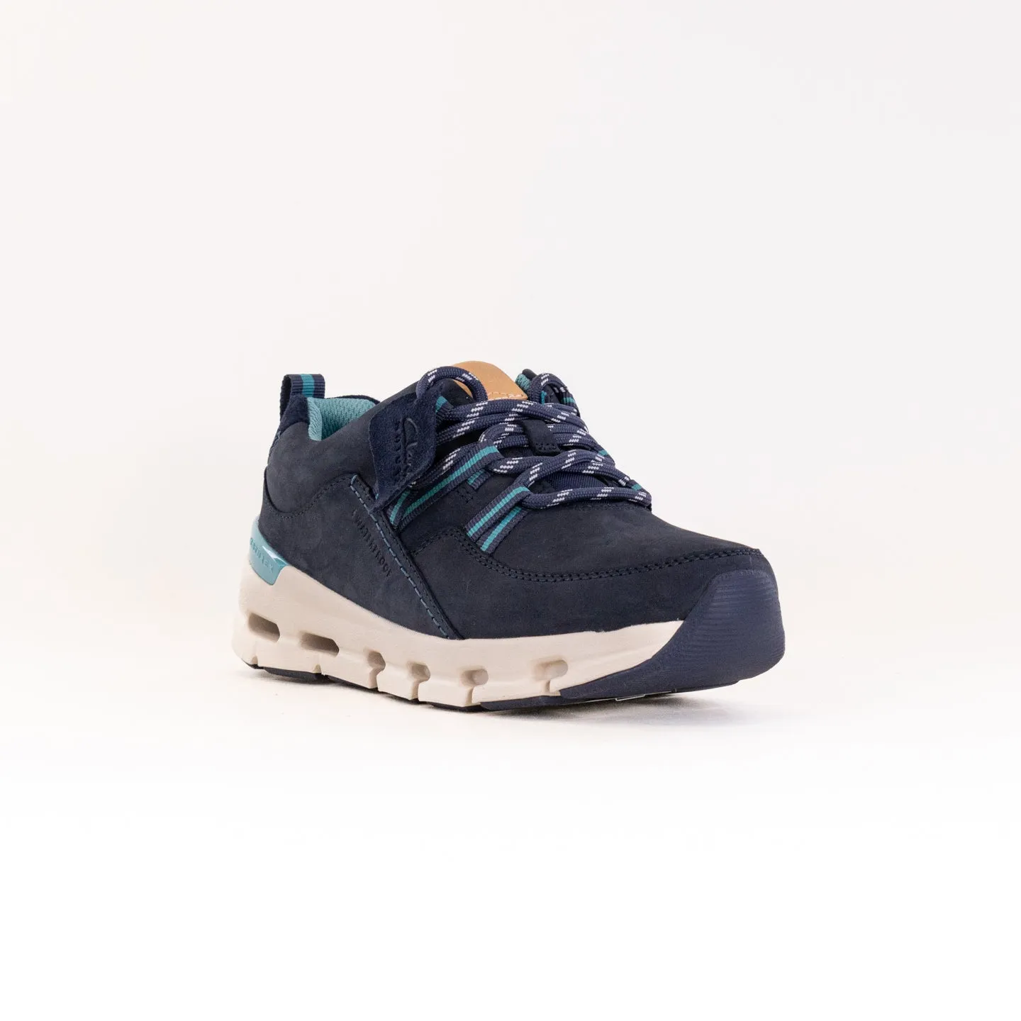 Clarks Nature X Tie Waterproof (Women's) - Navy Combi Nubuck camping fit
