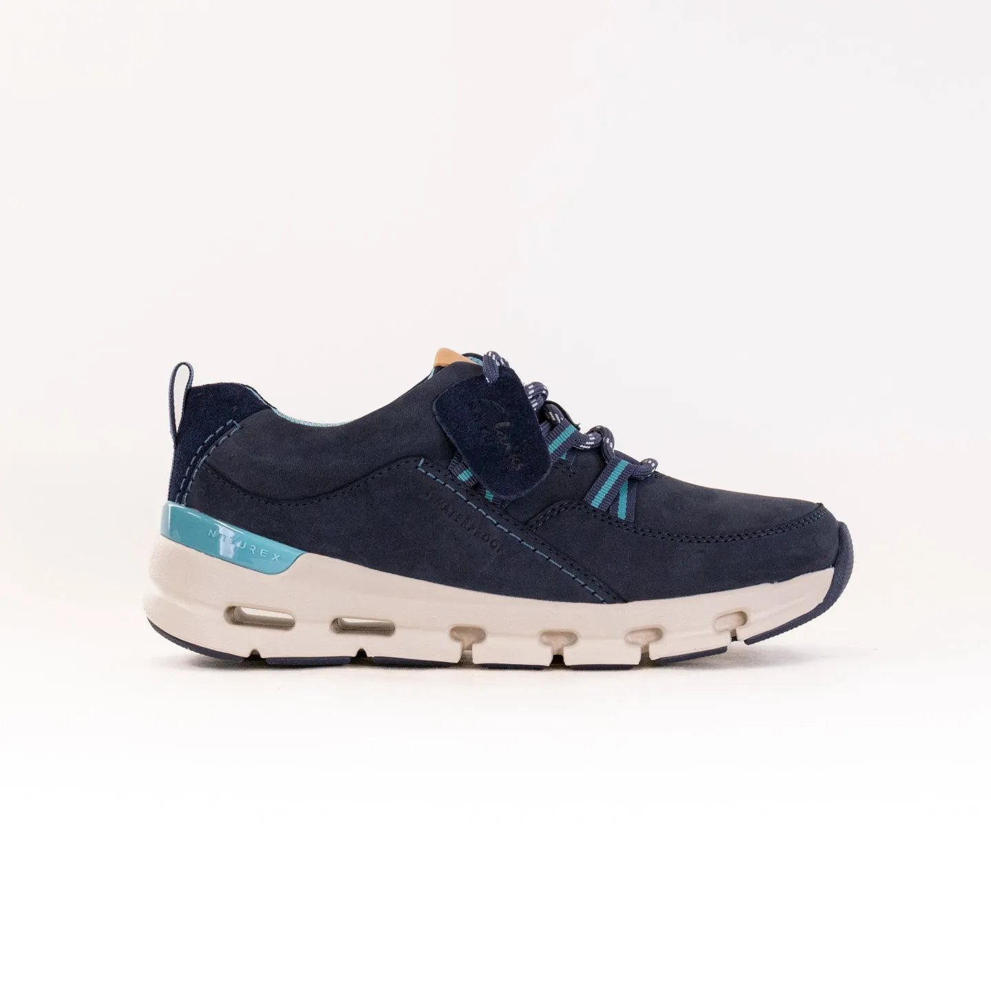 Clarks Nature X Tie Waterproof (Women's) - Navy Combi Nubuck firm lock