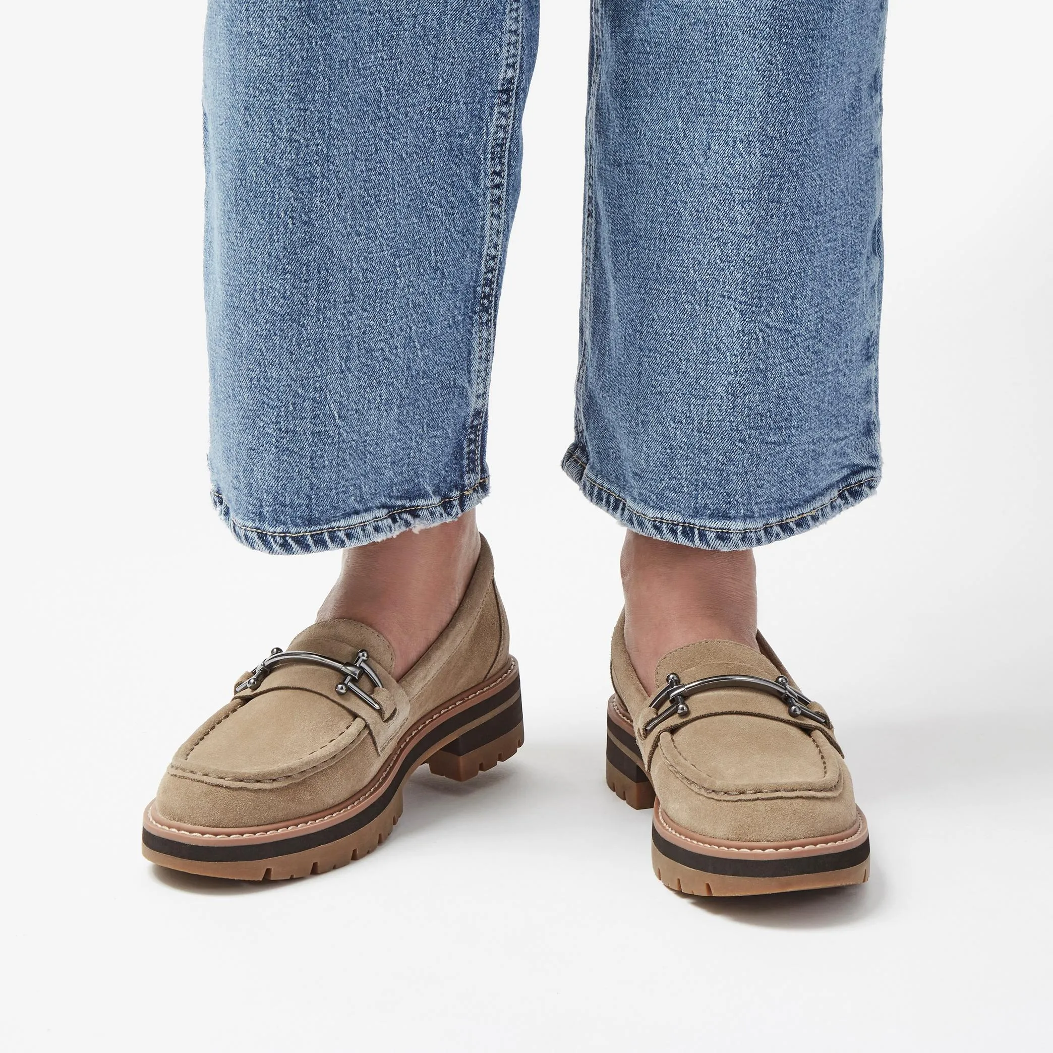 Clarks Orianna Bit (Womens) - Dark Sand Suede flexible fit