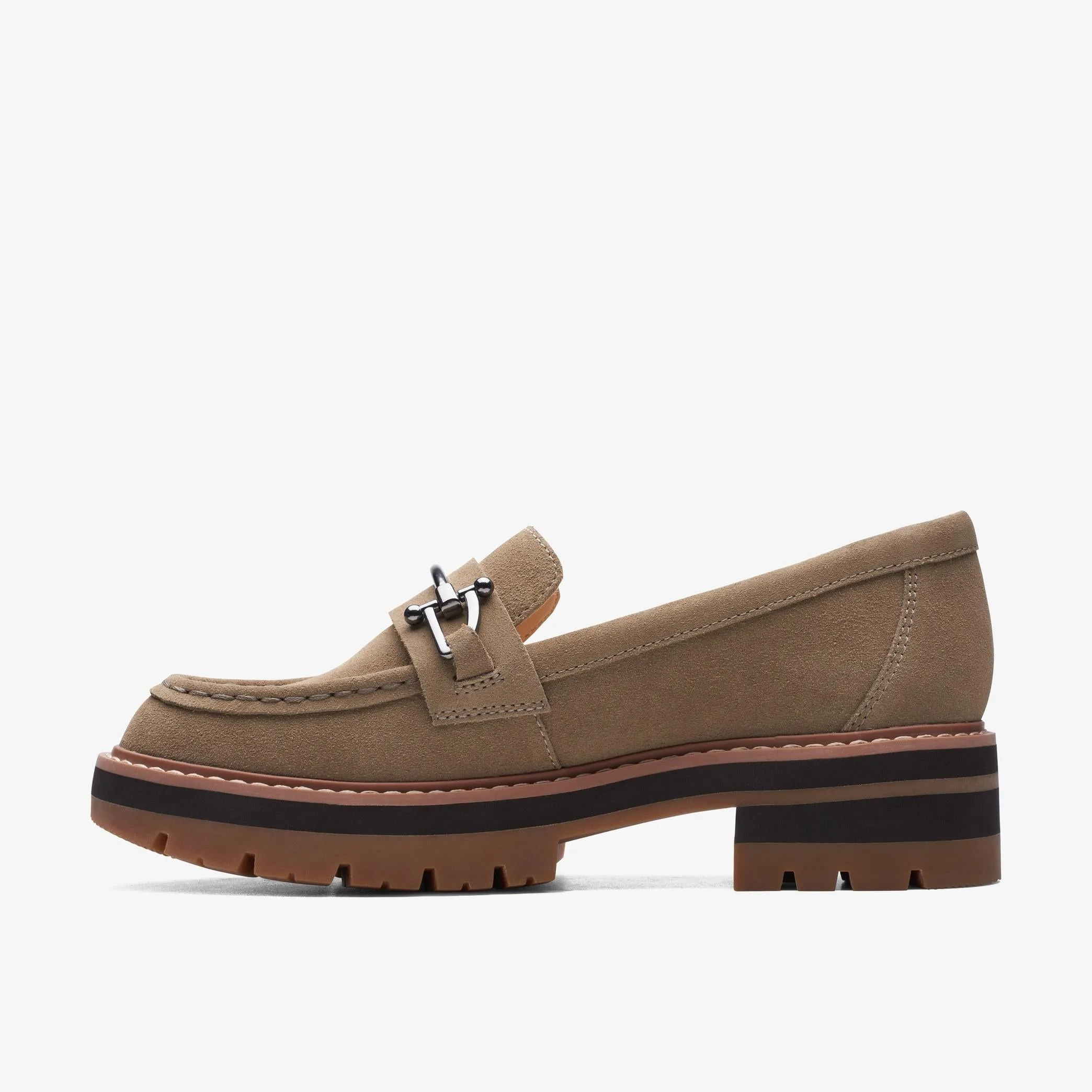 Clarks Orianna Bit (Womens) - Dark Sand Suede speed trail