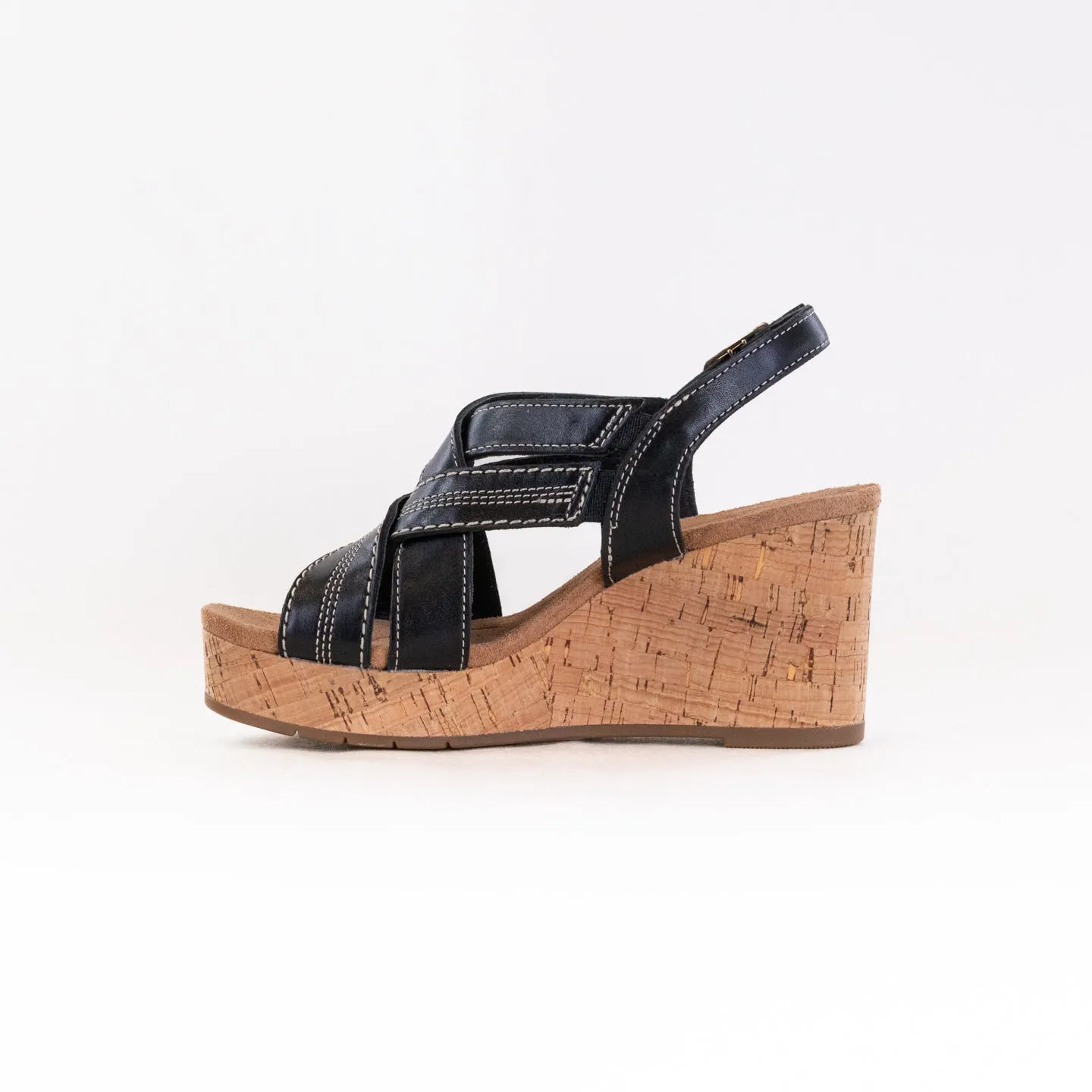 Clarks Sabina Sling (Women's) - Black/Black Calm Air