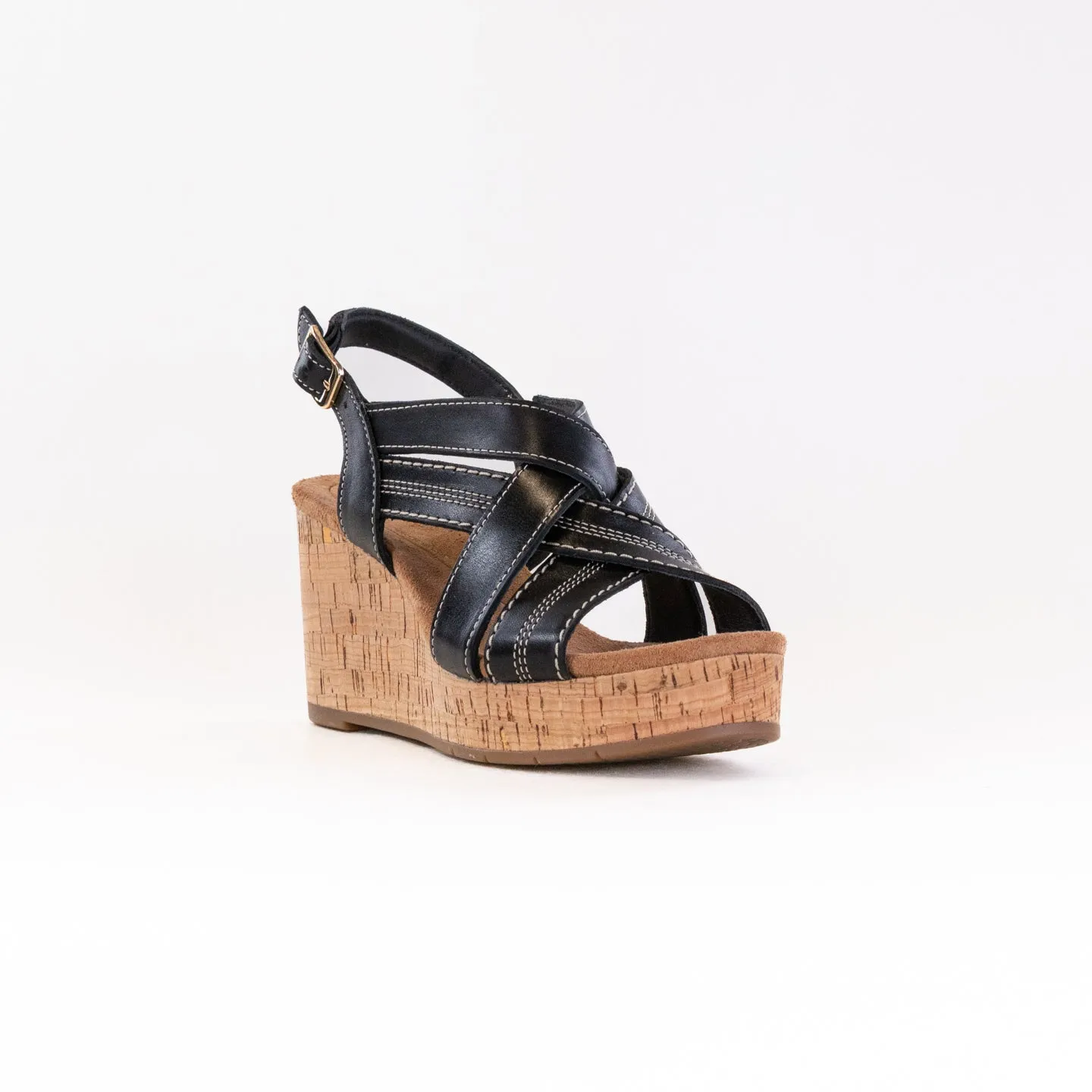 Clarks Sabina Sling (Women's) - Black/Black Feet Whisper