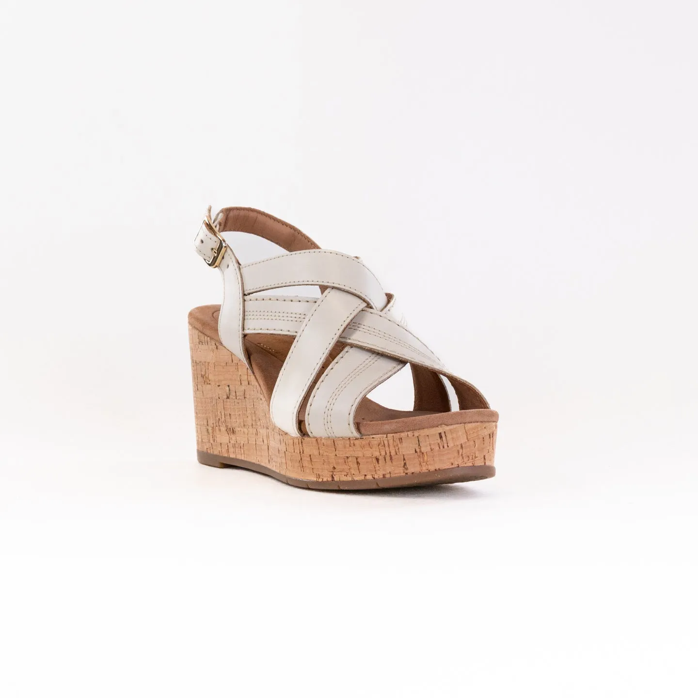 Clarks Sabina Sling (Women's) - Creme Leather Clean Step