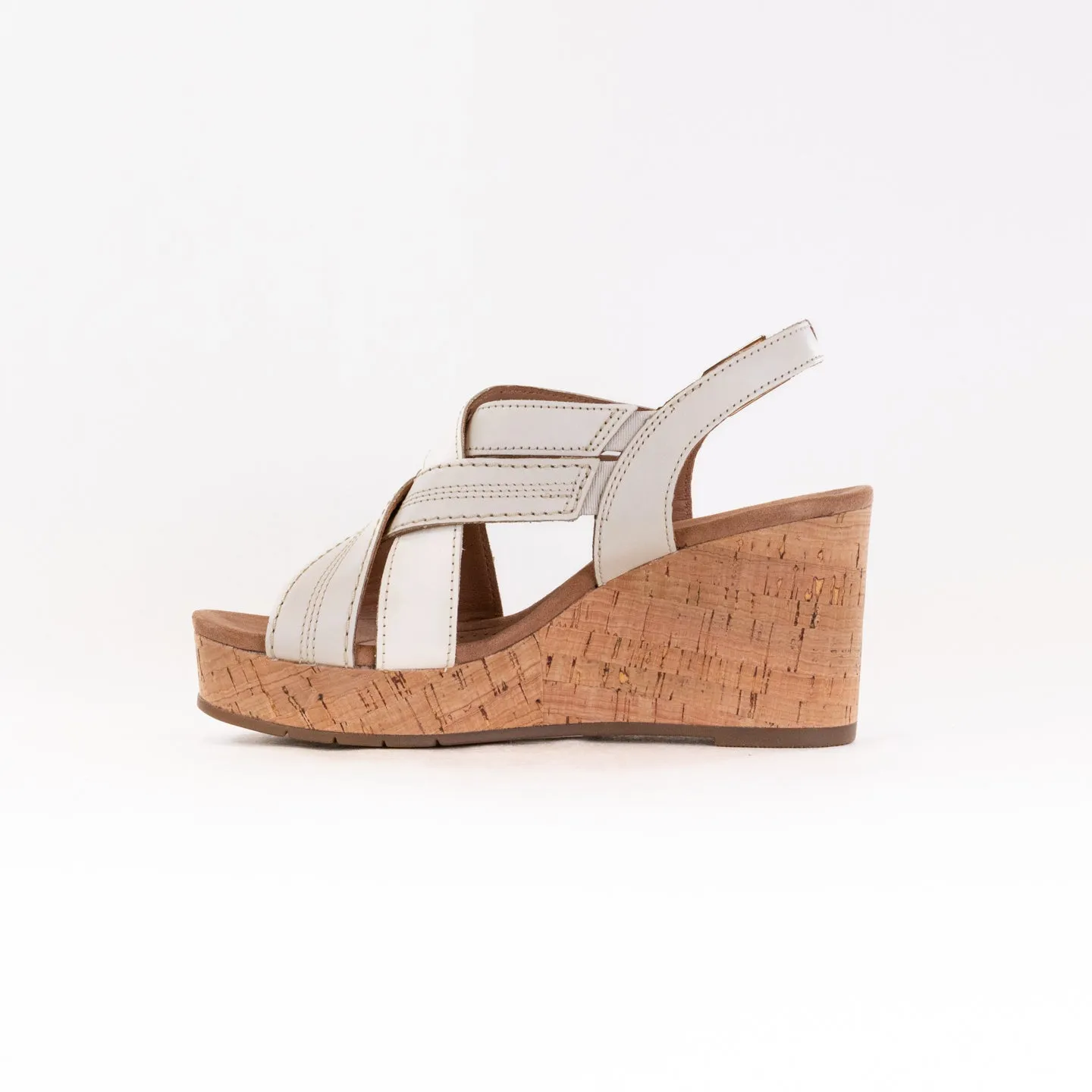 Clarks Sabina Sling (Women's) - Creme Leather Easy Foot