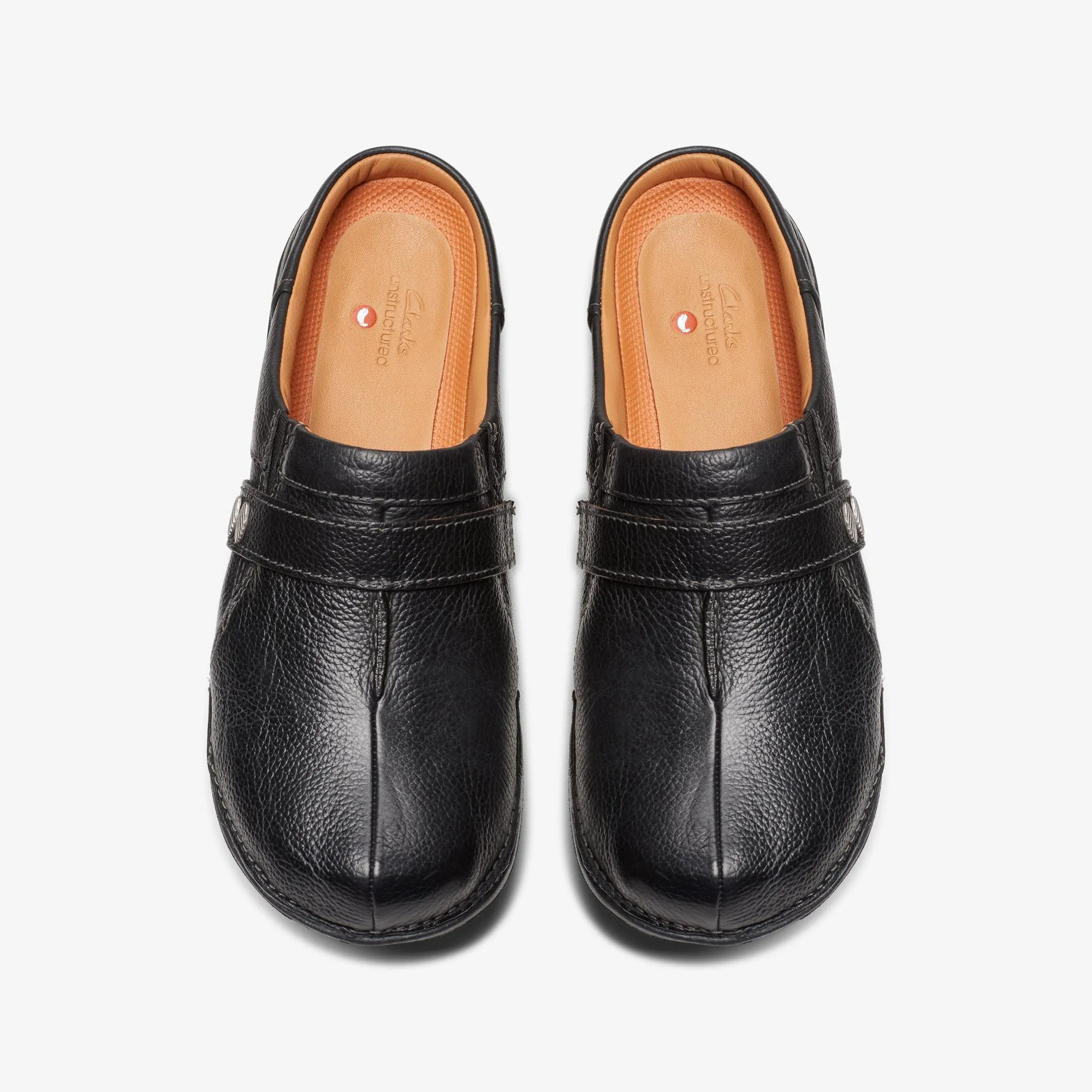 Clark's Un Loop Ease (Women's) - Black Leather dry shield