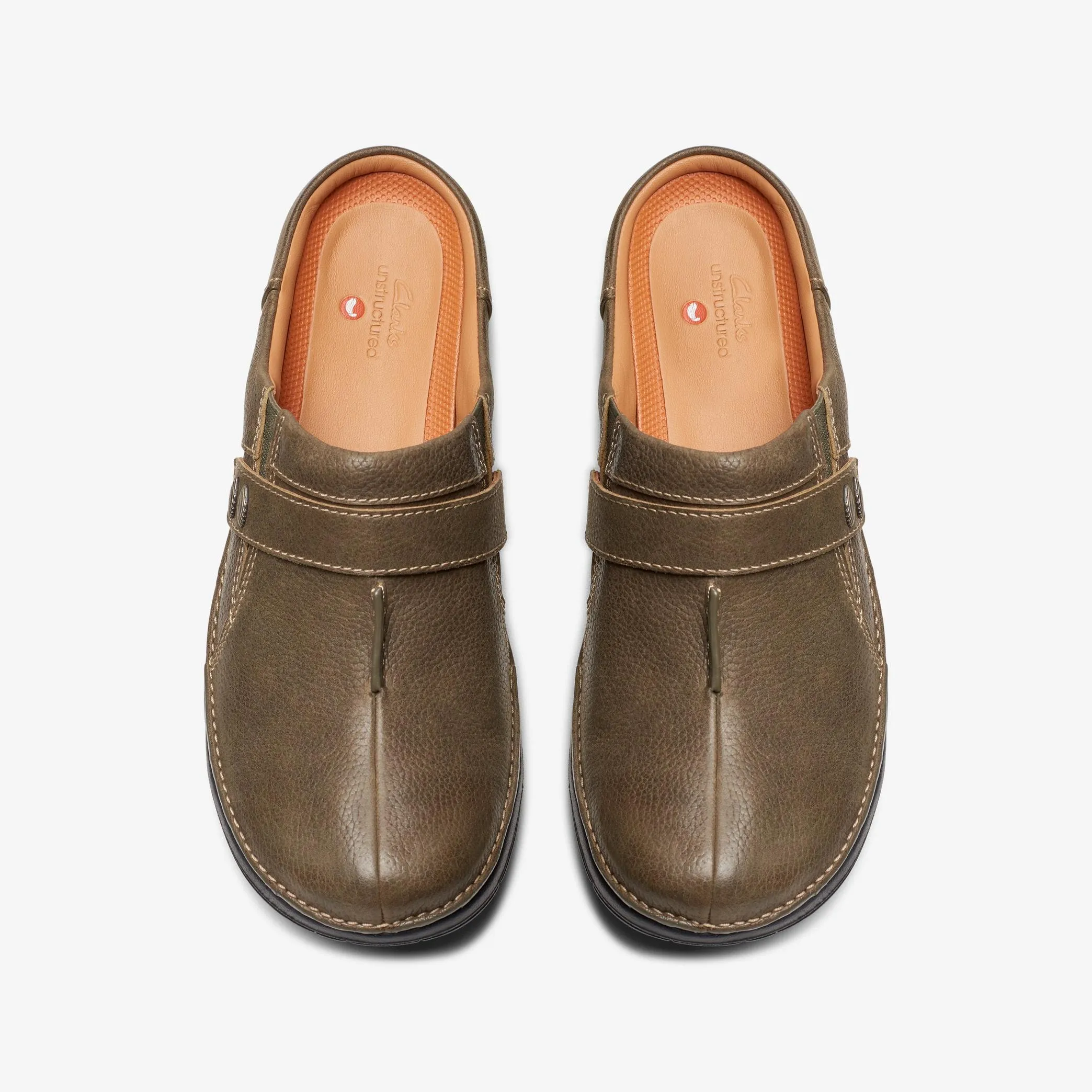 Clark's Un Loop Ease (Women's) - Dark Olive Leather arch zone