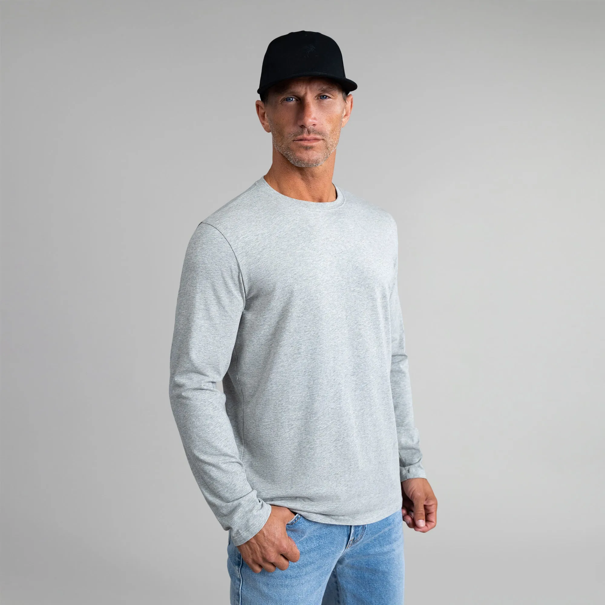 Cloud Long Sleeve T-Shirt - Heather Gray easy mood