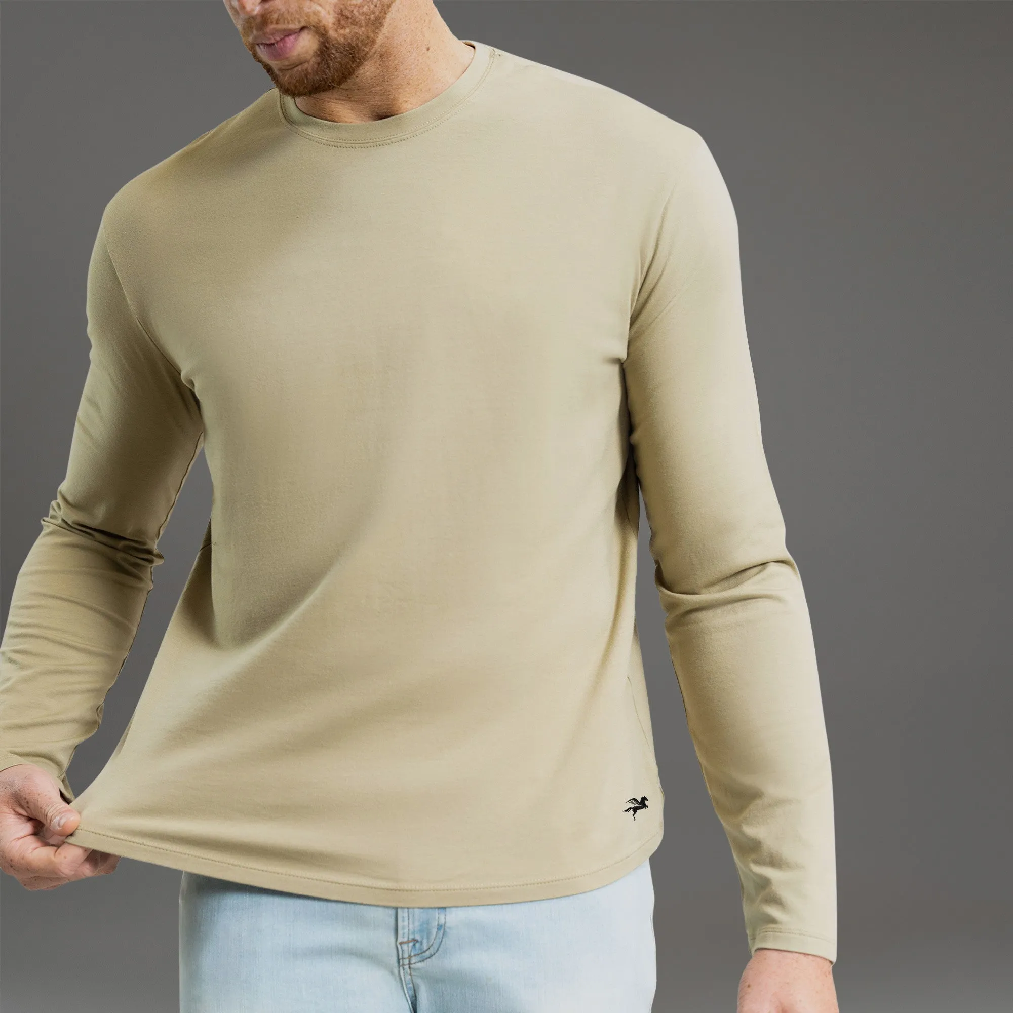 Cloud Long Sleeve T-Shirt - Sand refined edge