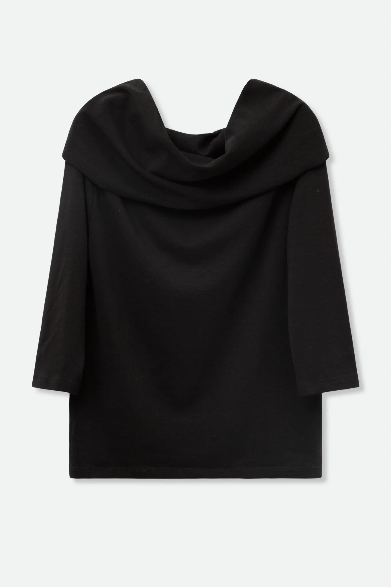 CONVERTIBLE COWL NECK 3/4 SLEEVE OFF SHOULDER TOP IN PIMA COTTON STRETCH close comfort