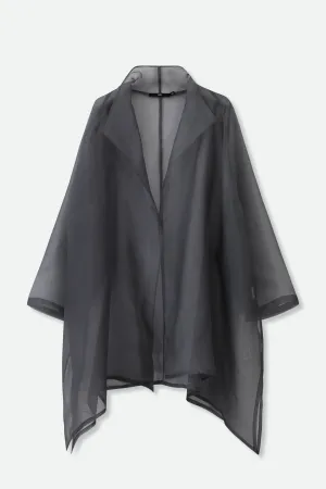 CORTINA IN SILK ORGANZA IN GUNMETAL soft lines