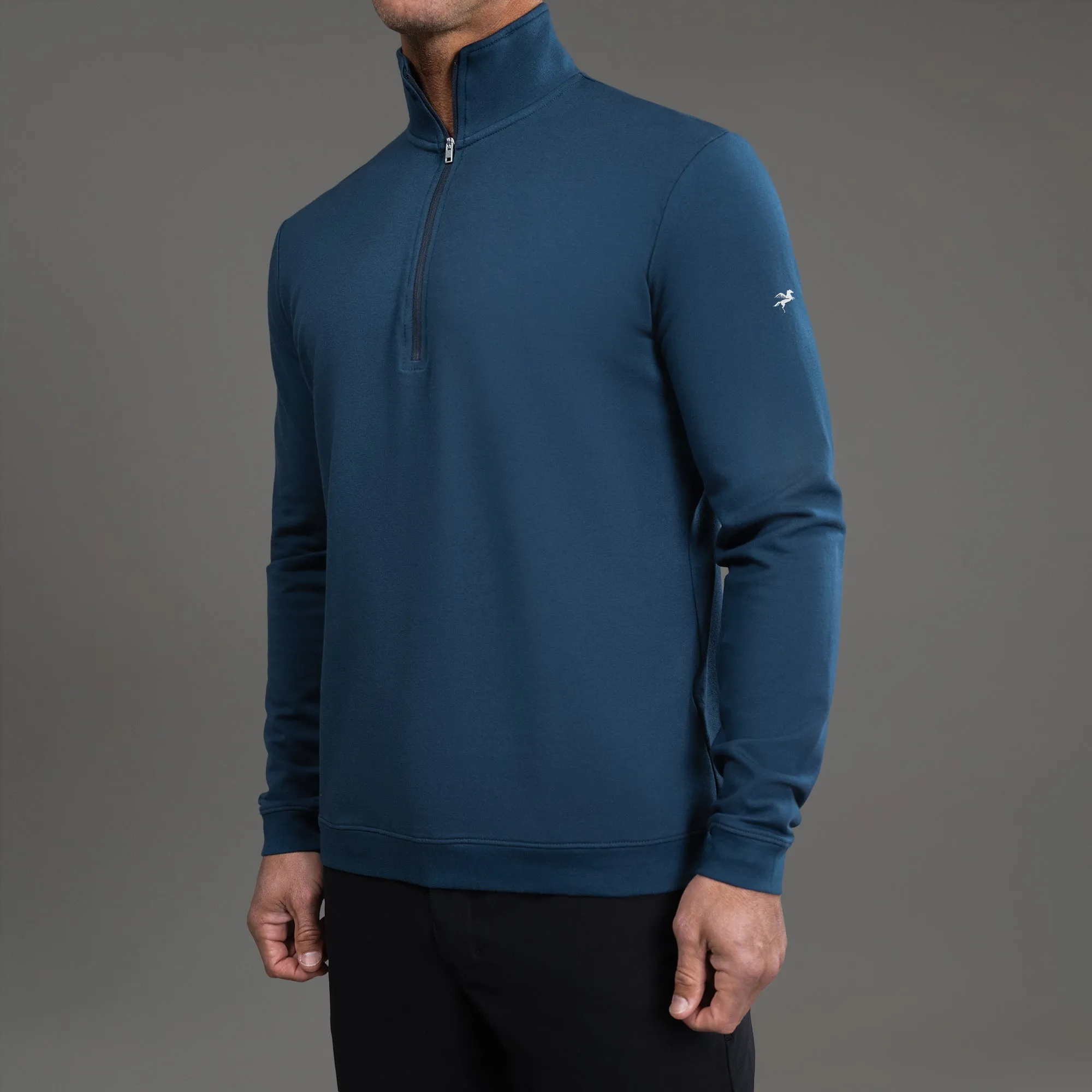 Cumulus Quarter Zip - Deep Sea essence look