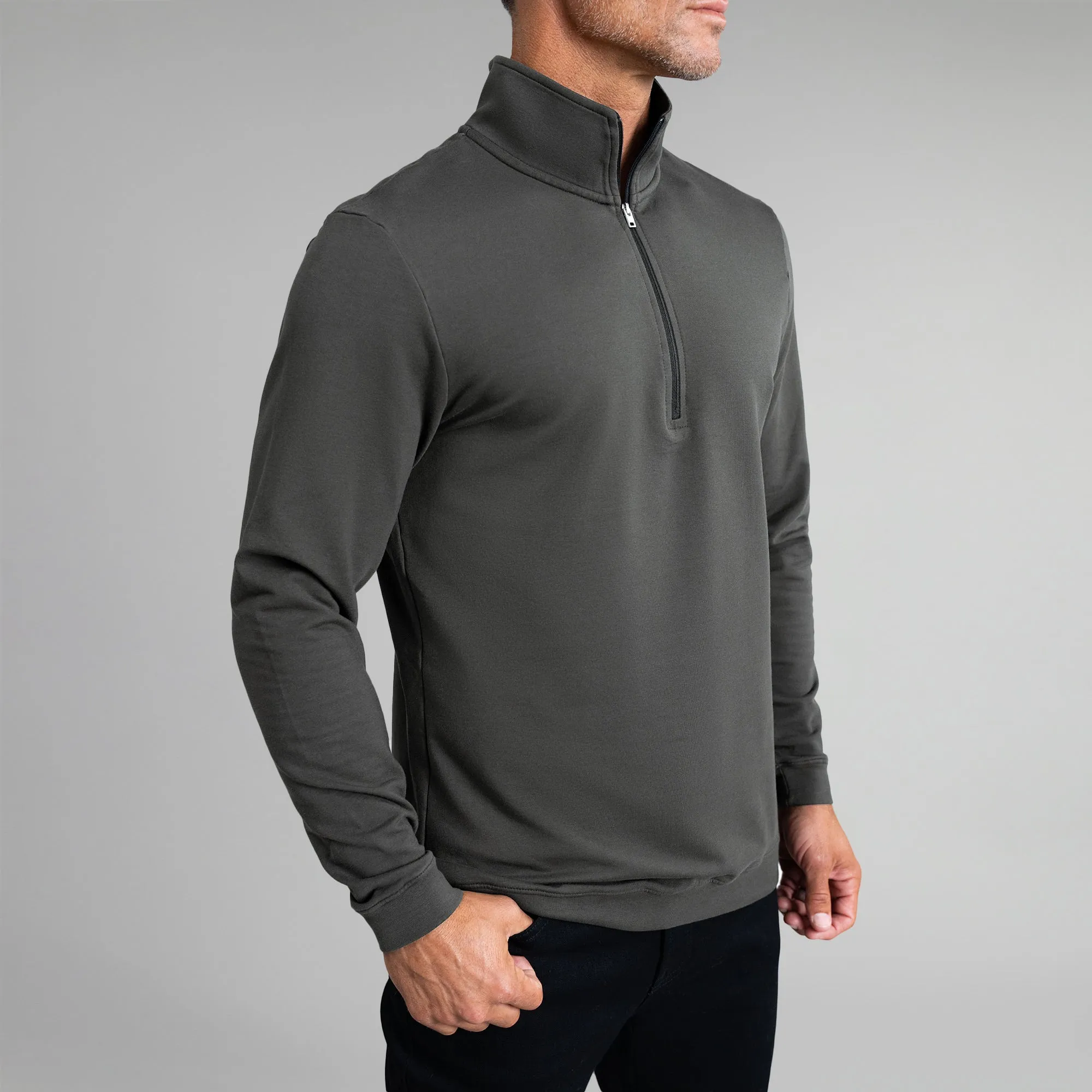 Cumulus Quarter Zip - Smoke party outfit