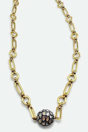 DAISY SLICED DIAMOND BALL NECKLACE shine edit DAISY SLICED DIAMOND BALL NECKLACE artsy flair
