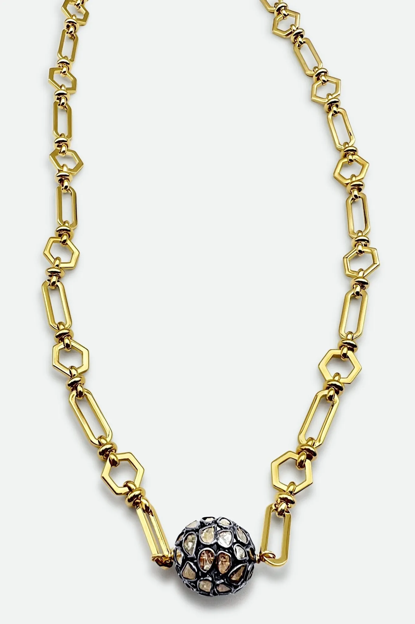 DAISY SLICED DIAMOND BALL NECKLACE artsy flair