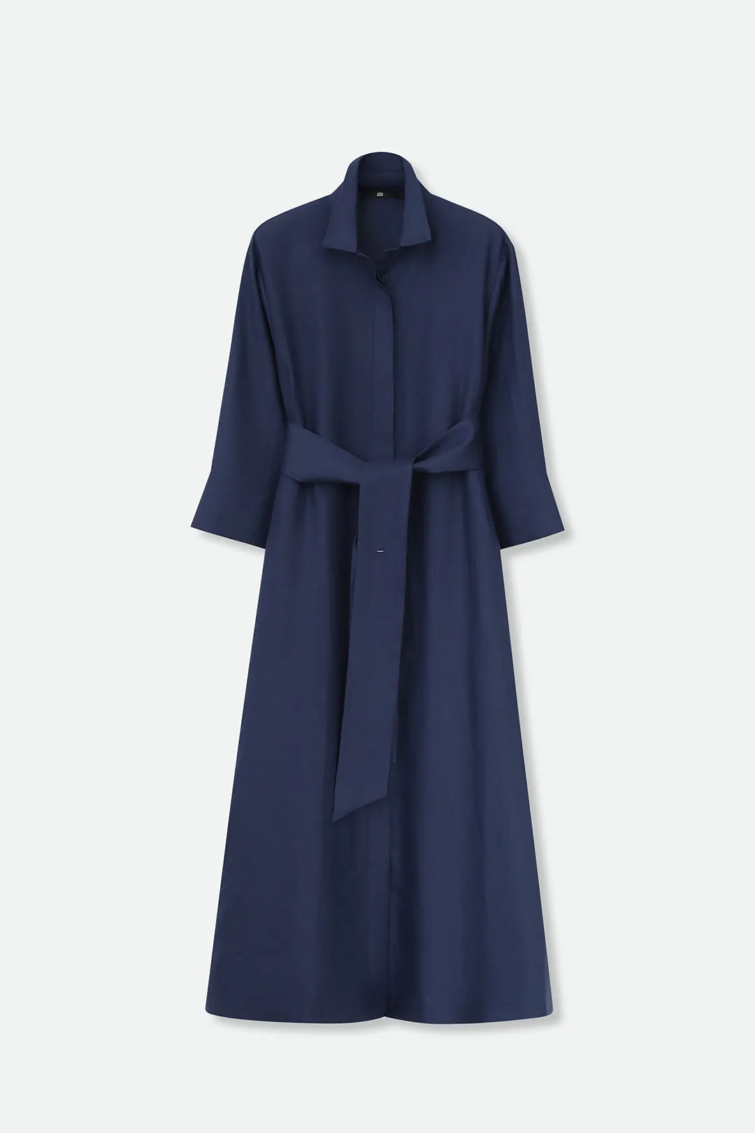 DANNI DRESS IN ITALIAN LINEN NAVY self-healing